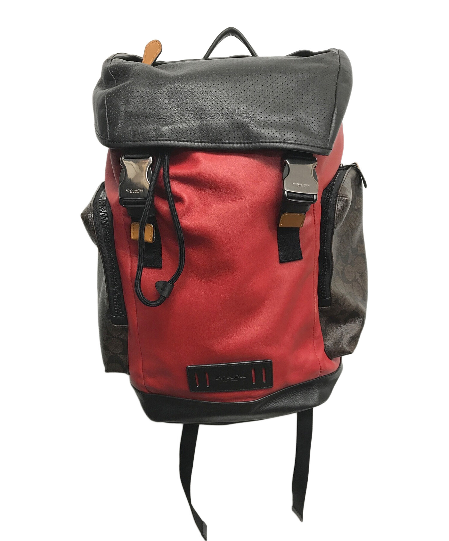 中古・古着通販】COACH (コーチ) リュック レッド×ブラック｜ブランド