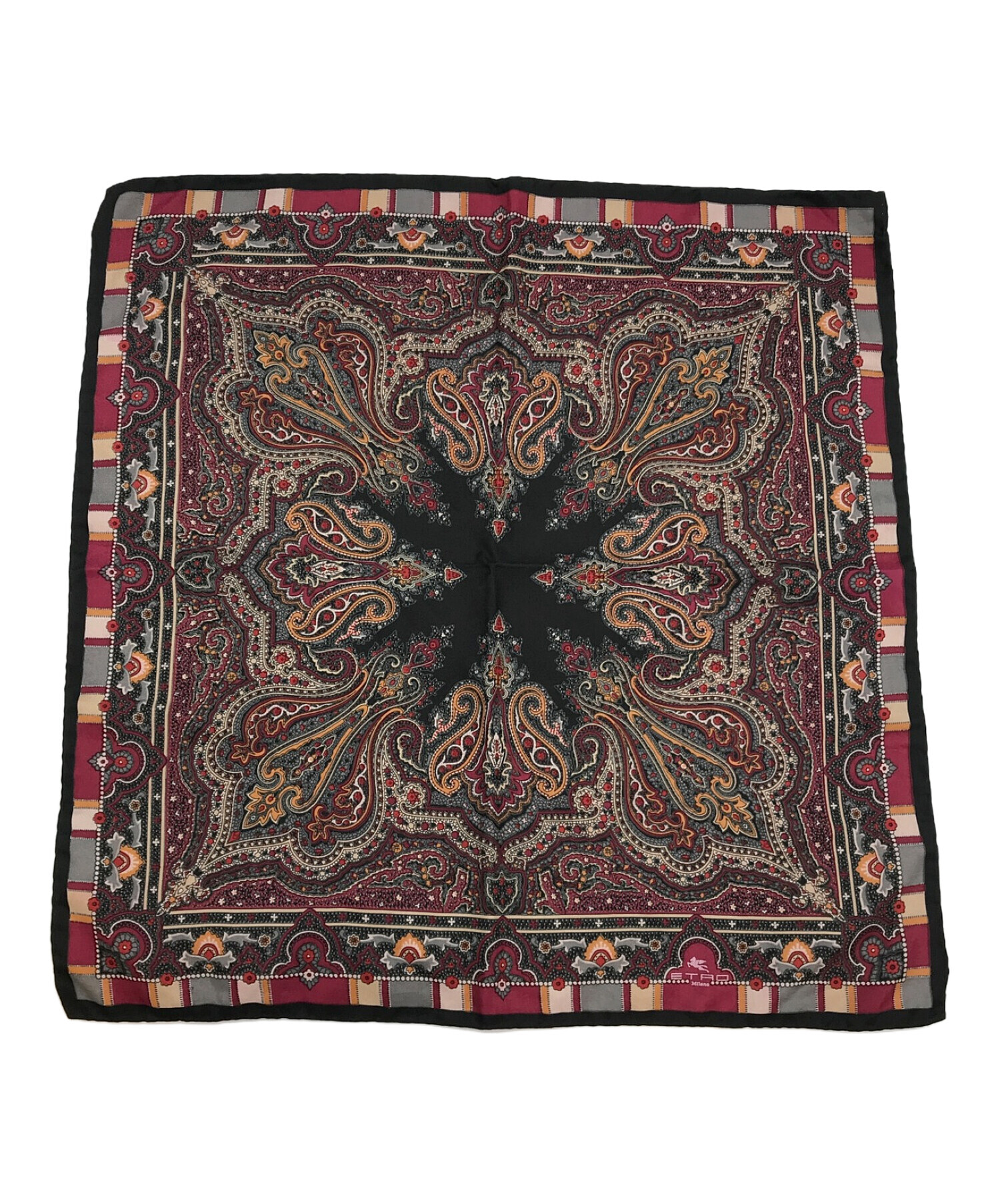中古・古着通販】ETRO (エトロ) シルクスカーフ ブラック 