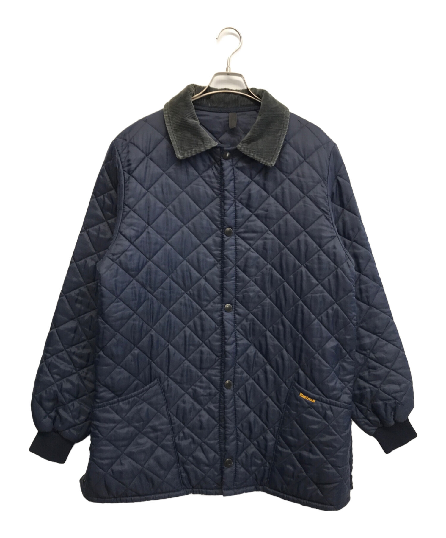 barbour バブアー キルティングジャケット ネイビー ピンバッジ付き