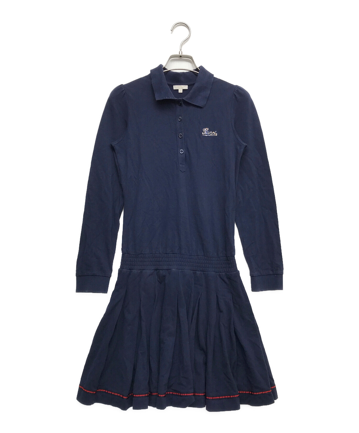 中古・古着通販】GUCCI (グッチ) ワンピース ネイビー サイズ:10  