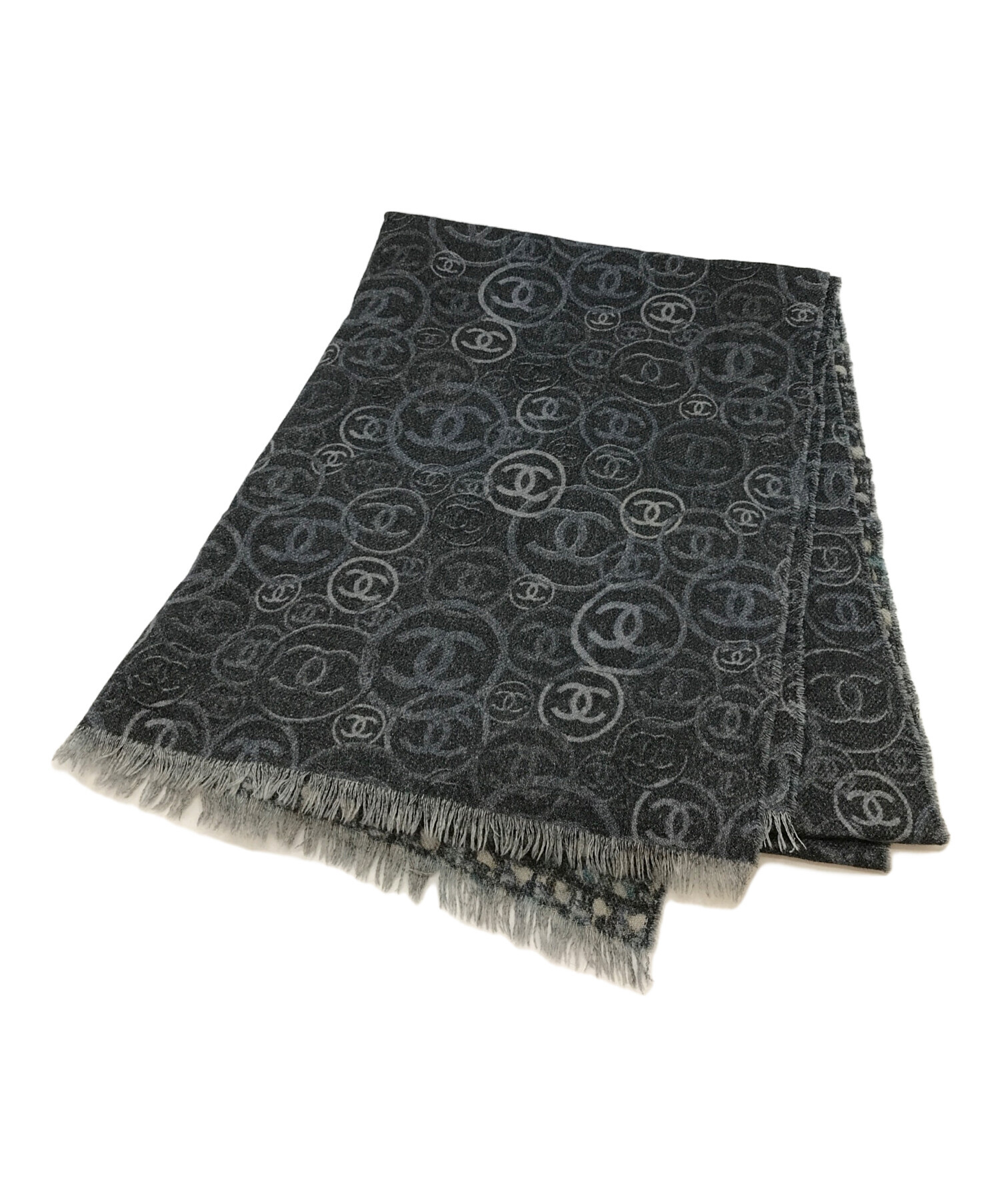 中古・古着通販】CHANEL (シャネル) カシミヤストール グレー 