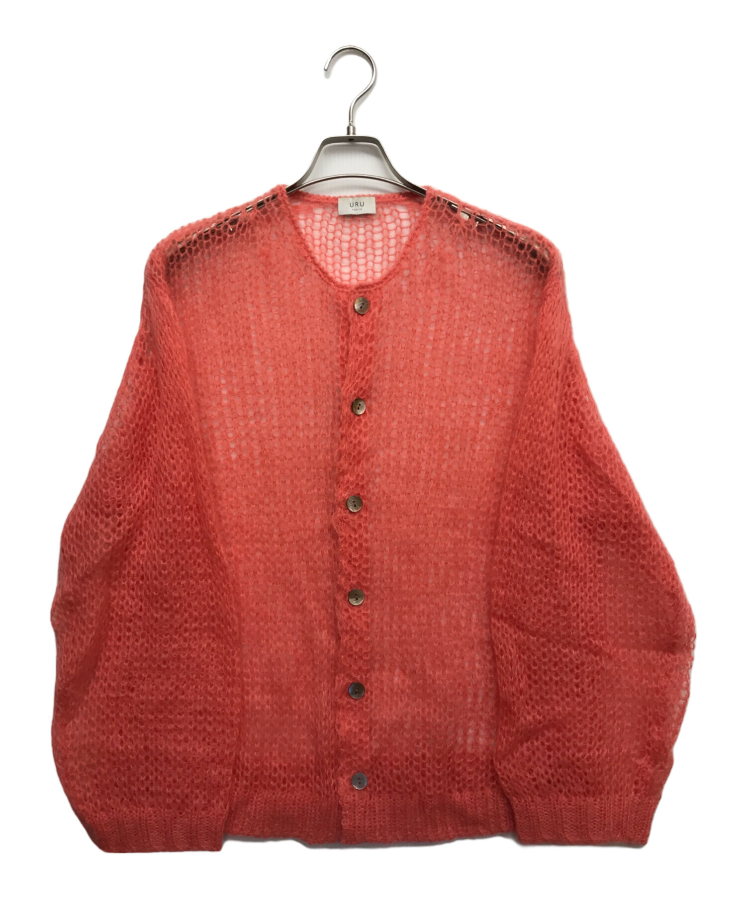 URU/ウル/3G CARDIGAN URU(ウル)/KNIT CARDIGAN/GRAY×PINK 通販