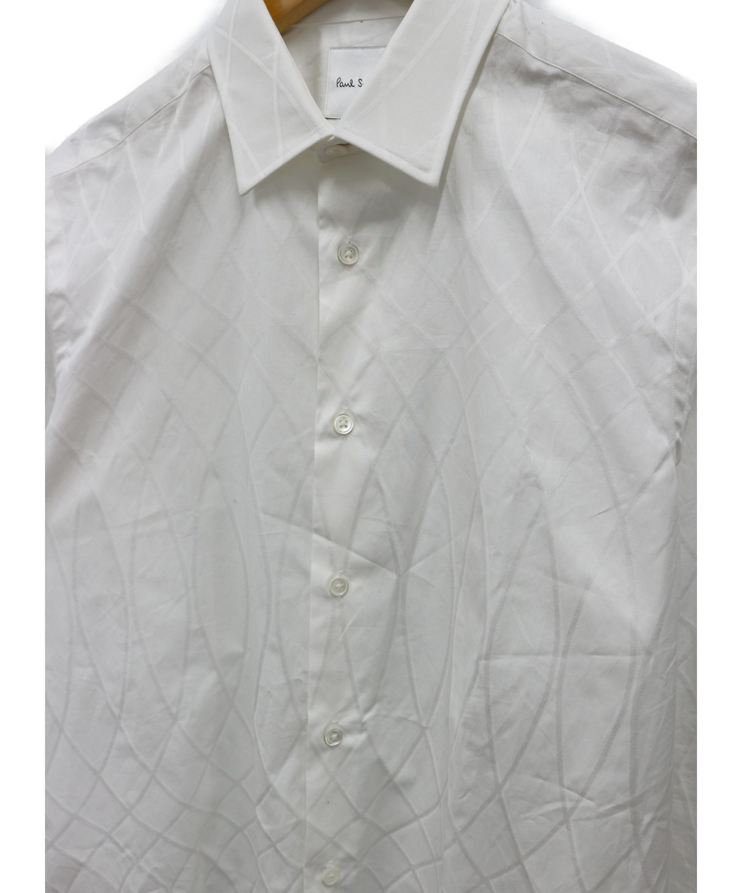 Paul Smith (ポールスミス) フローラルジャガードドレスシャツ ホワイト サイズ:M