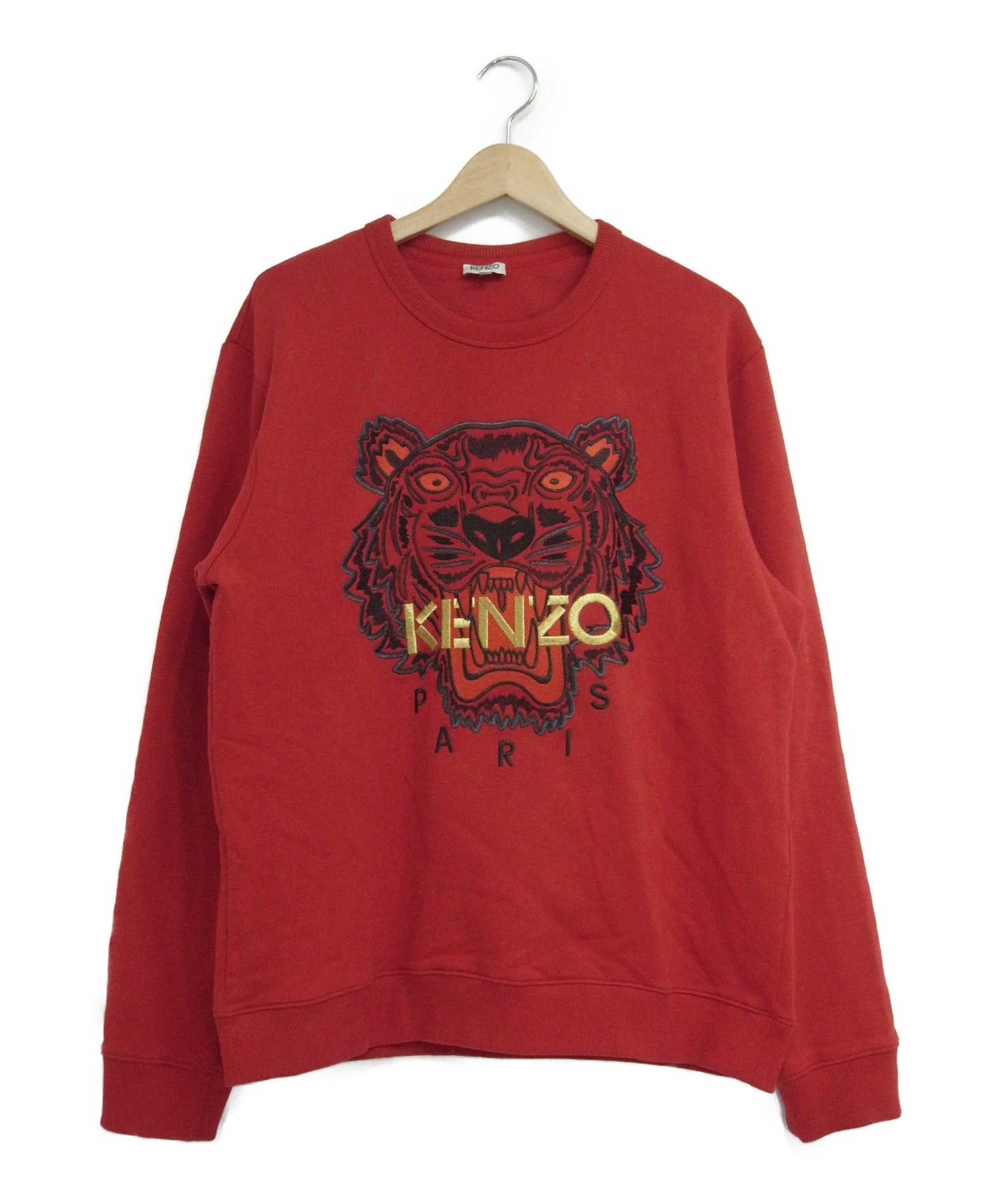 【入手困難】KENZO PARISケンゾー　ロゴ 刺繍 スウェット　レッド