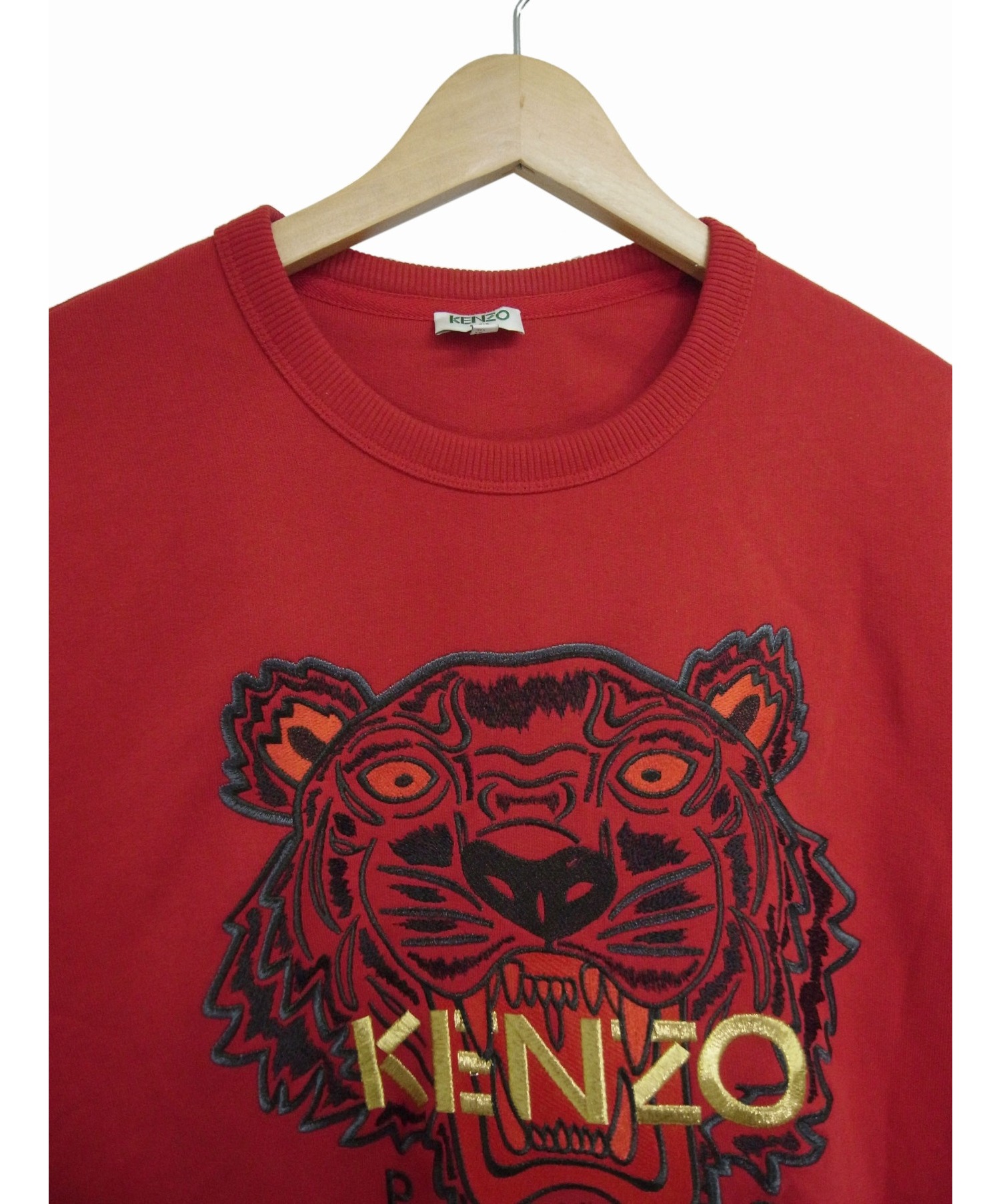 KENZO (ケンゾー) タイガー刺繍スウェット レッド サイズ:L