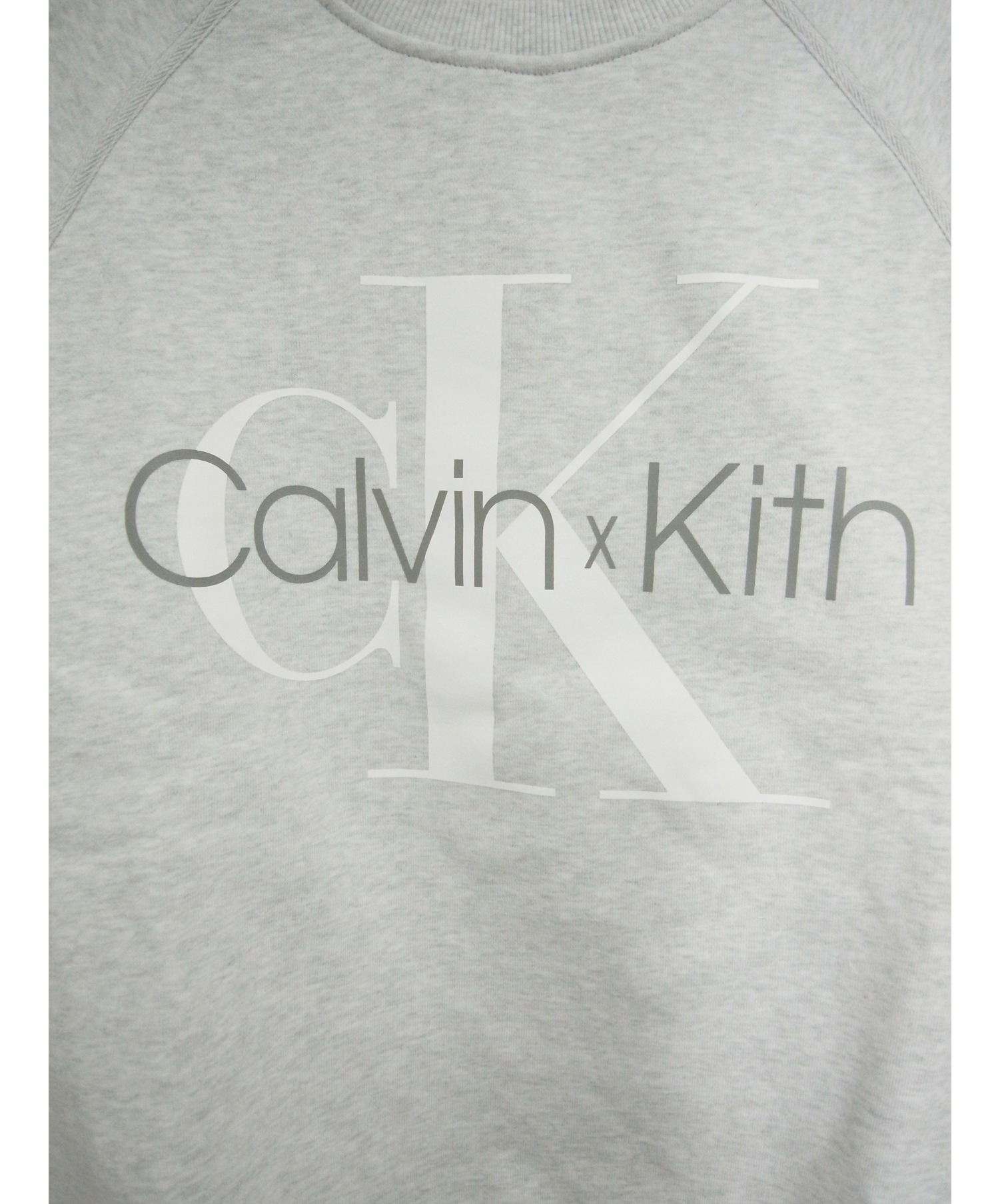 KITH×CALVIN KLEIN (キス×カルバンクライン) プリントスウェット グレー サイズ:L