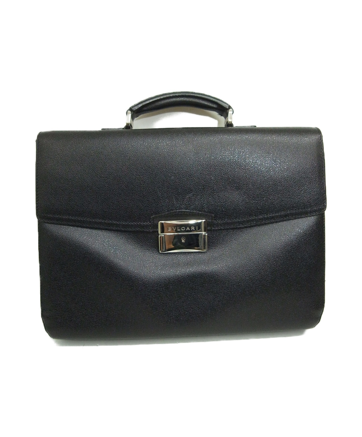 中古・古着通販】BVLGARI (ブルガリ) レザーブリーフケース ブラック 