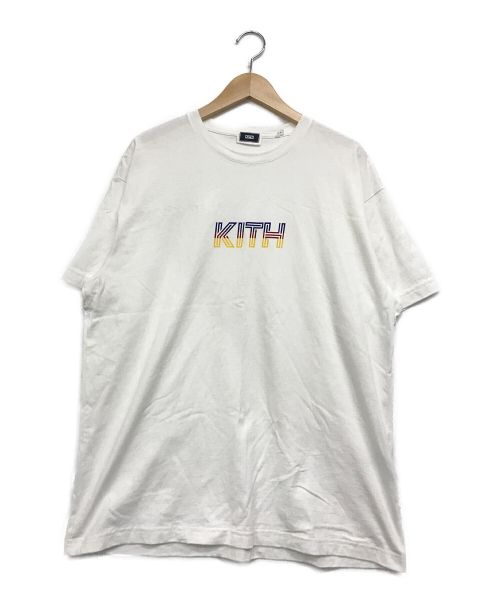 KITH  プリントTシャツ  胸ローズロゴ クリームホワイト L
