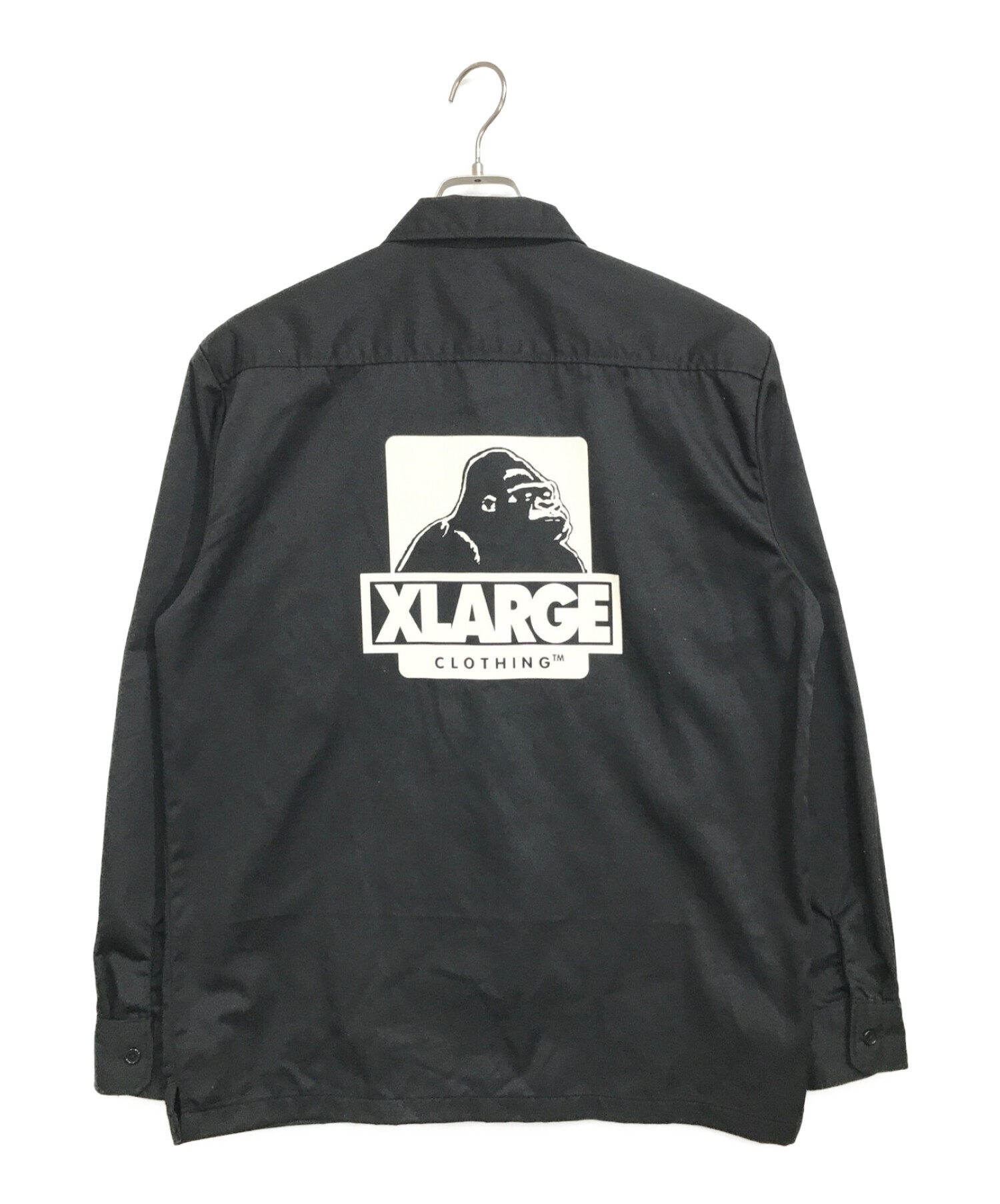 X-LARGE (エクストララージ) ロゴ刺繍ワークシャツ / L/S OG WORK SHIRT / 長袖シャツ ブラック サイズ:Ｌ
