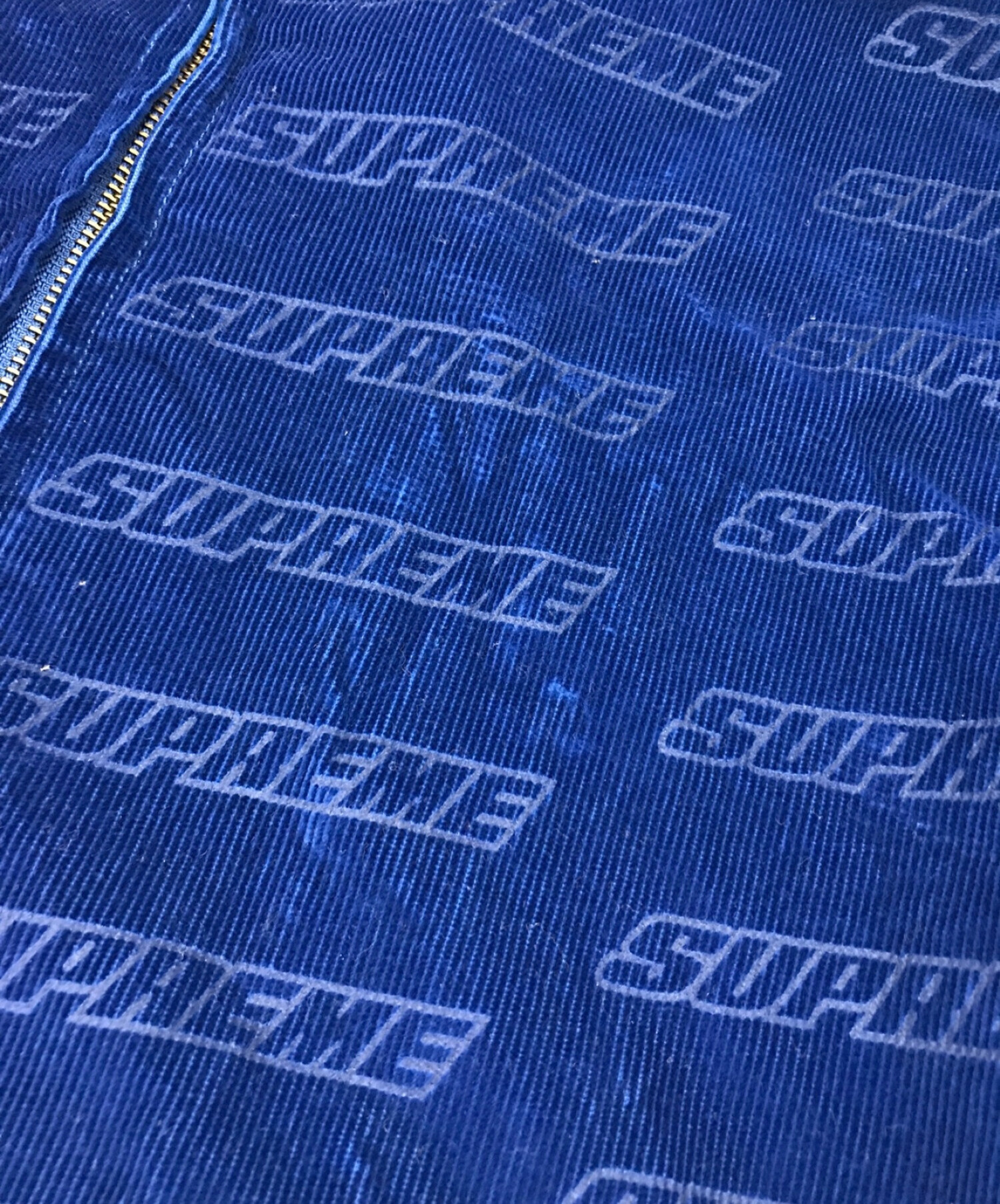 SUPREME (シュプリーム) 18SS Debossed Logo Corduroy Jacket / デボスロゴコーデュロイジャケット ブルー  サイズ:M