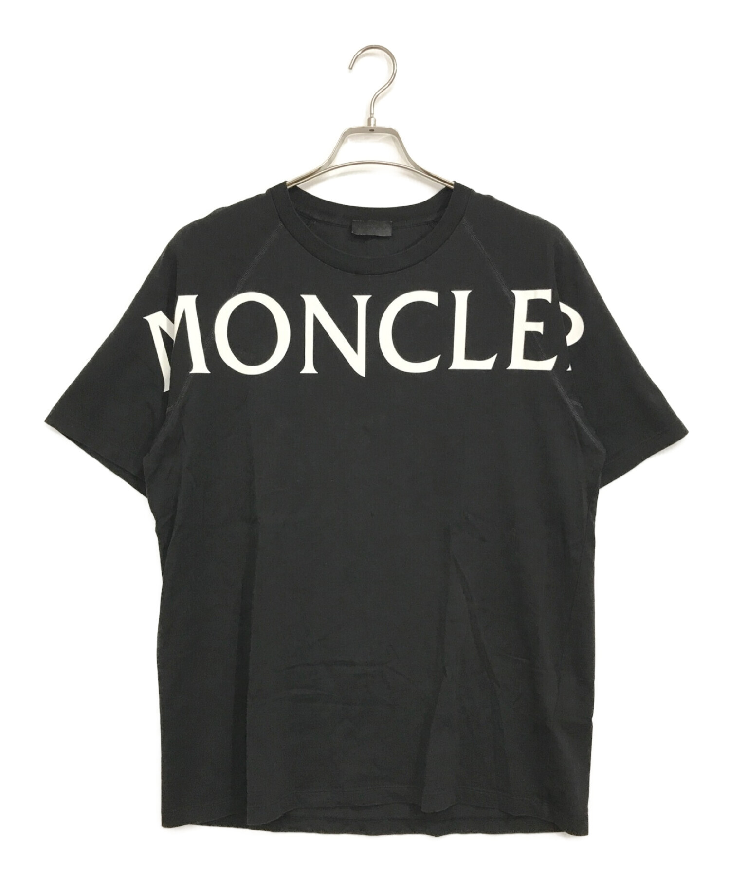 MONCLER モンクレール MAGLIA T-SHIRT ネックロゴデザイン 半袖Tシャツ カットソー ブラック