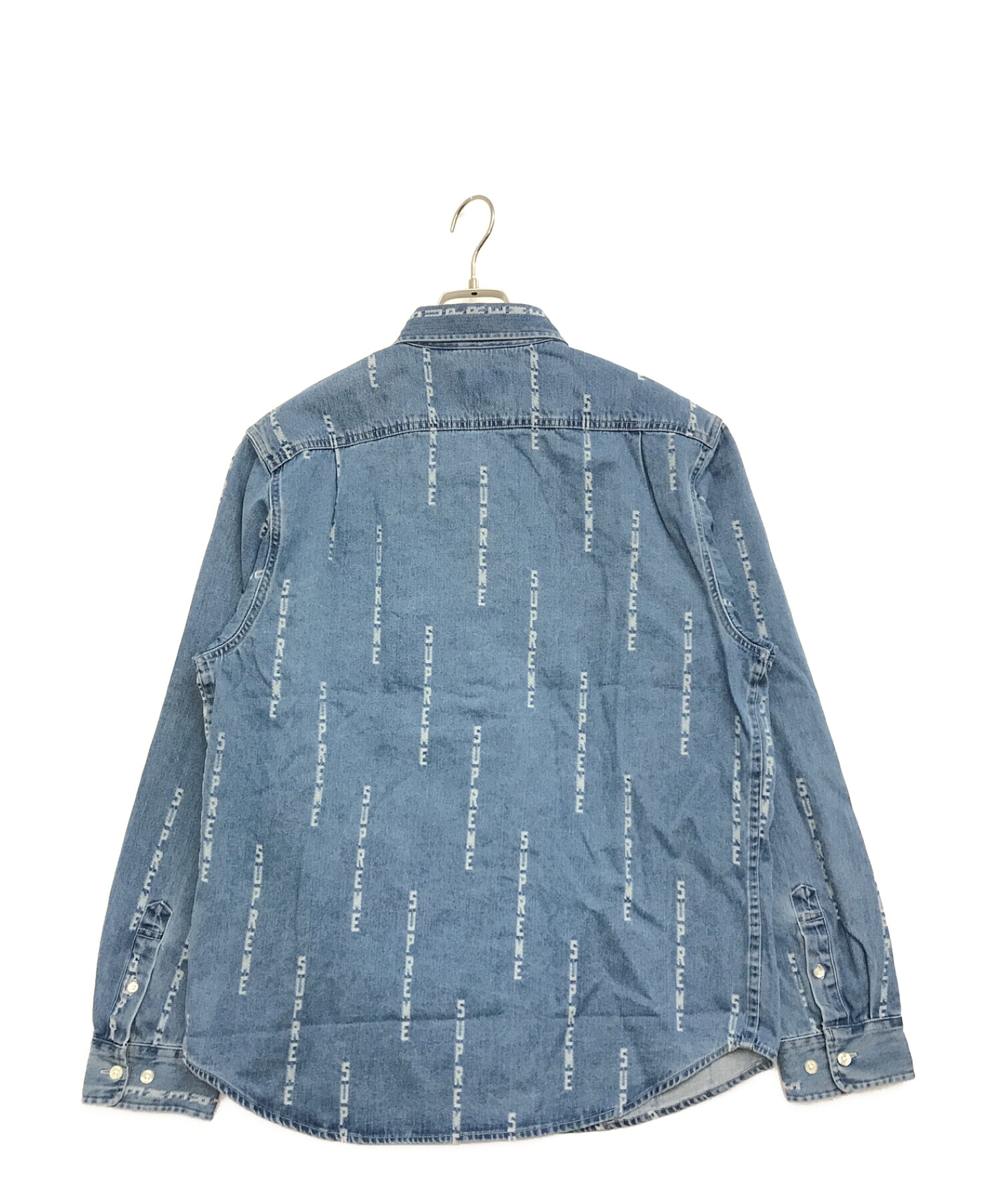 Supreme Logo Stripe Jaquard Denim Shirt Supreme Logo Stripe