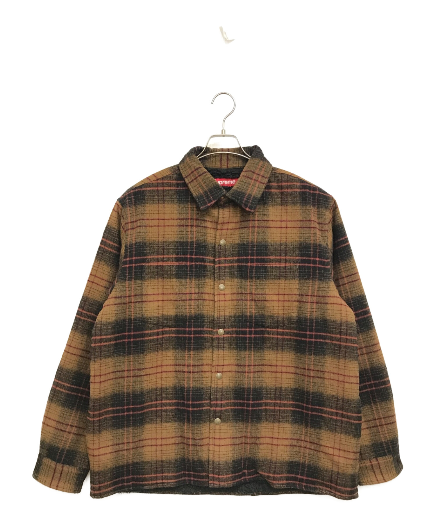 SUPREME (シュプリーム) 23AW Lined Flannel Snap Shirt ブラウン×ブラック サイズ:L
