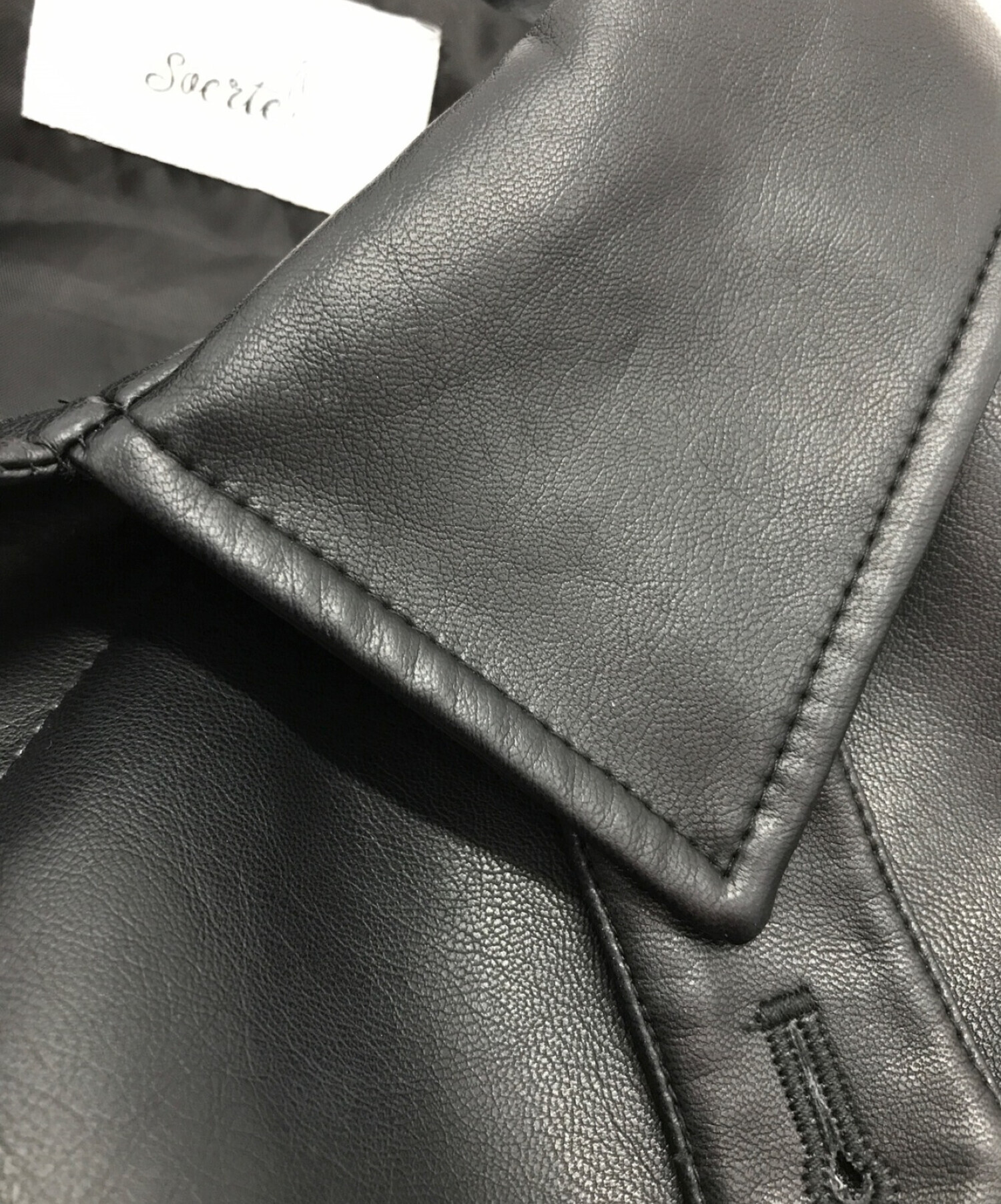中古・古着通販】soerte (ソエルテ) Stand collar leather jacket