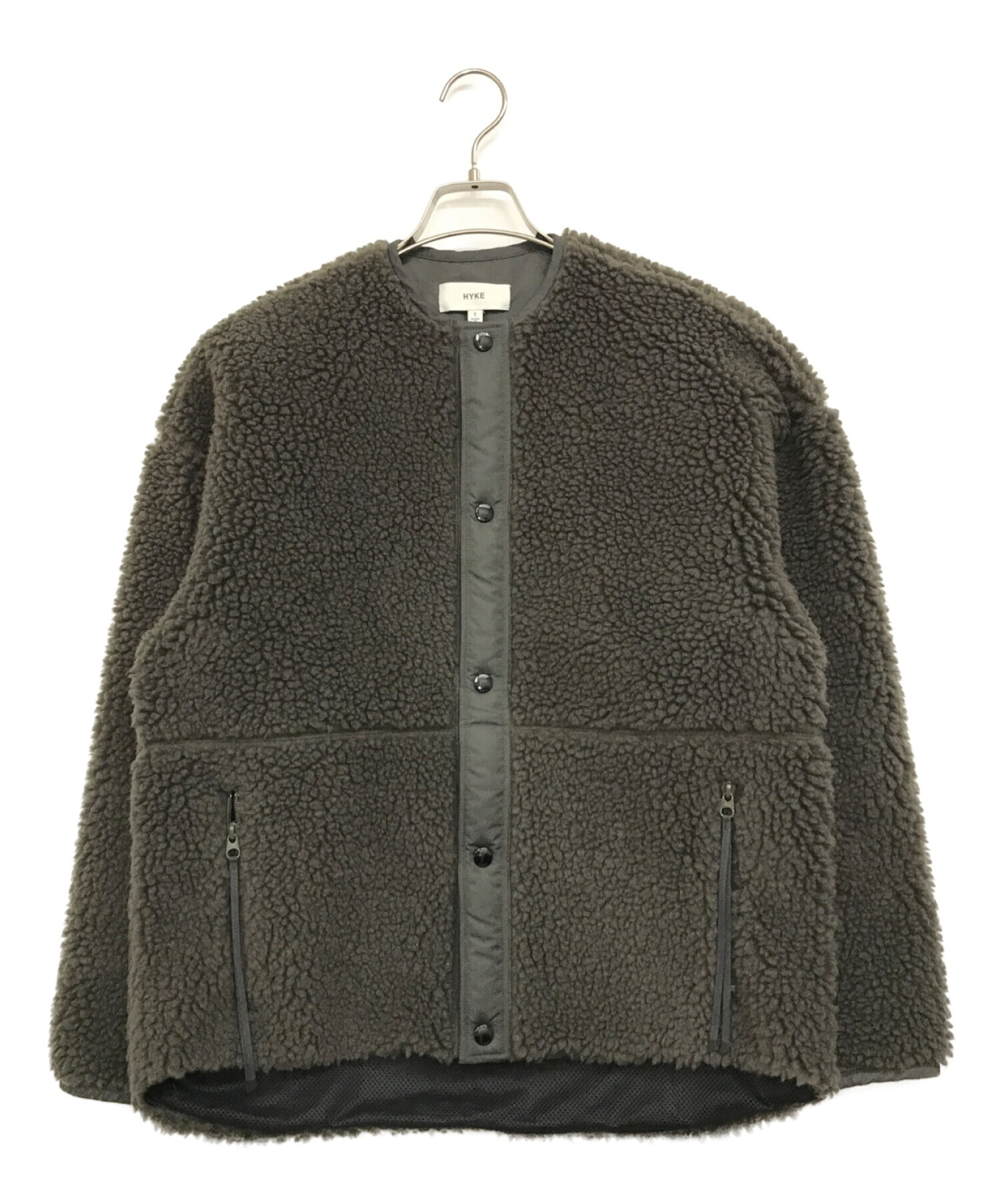 中古・古着通販】HYKE (ハイク) FAUX SHEARLING JACKET グレー サイズ 