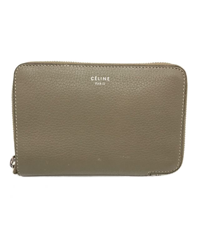 中古・古着通販】CELINE (セリーヌ) ラウンドジップウォレット グレー  