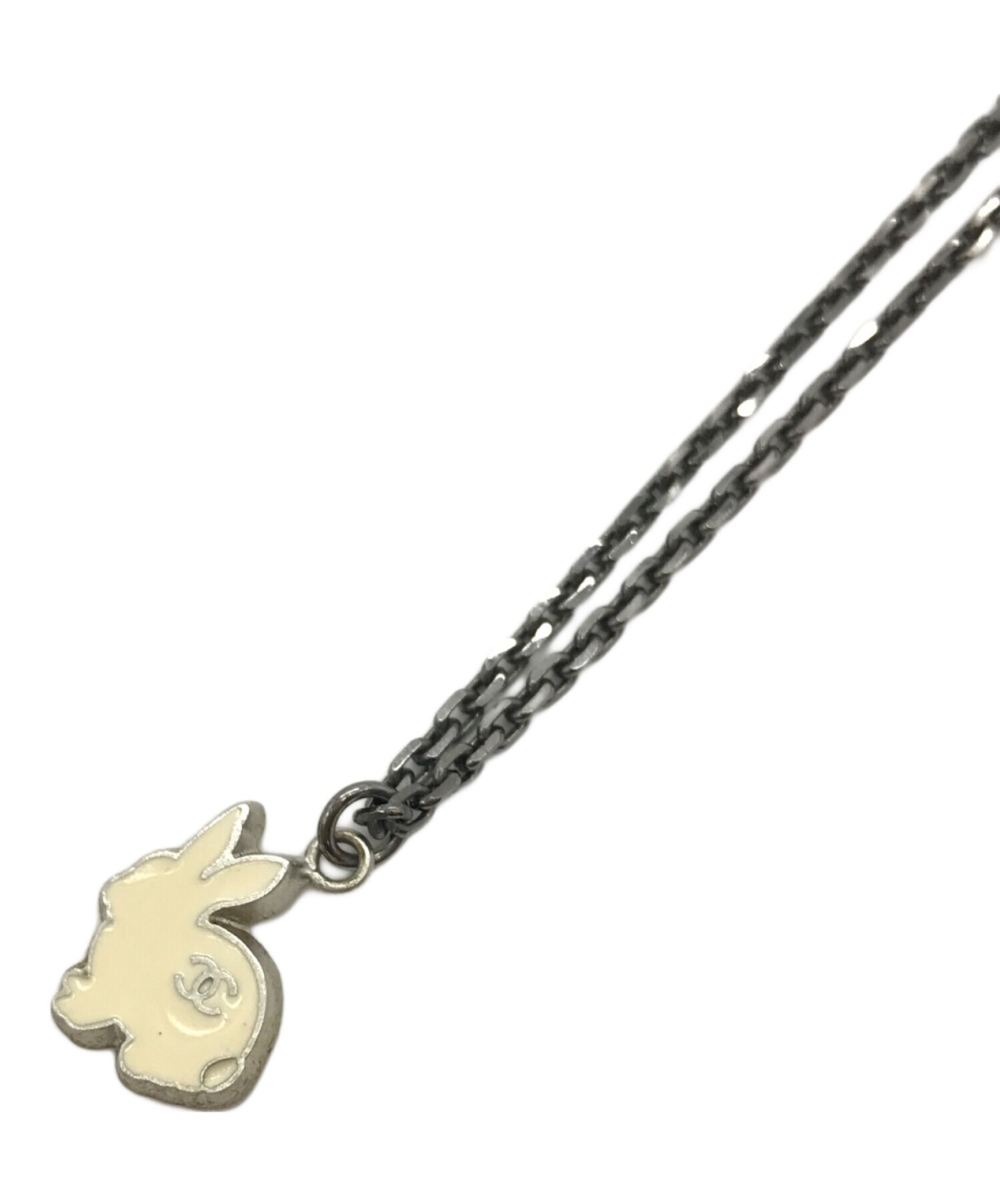 シャネル ビンテージ ペンダントトップ うさぎ CHANEL ネックレス 