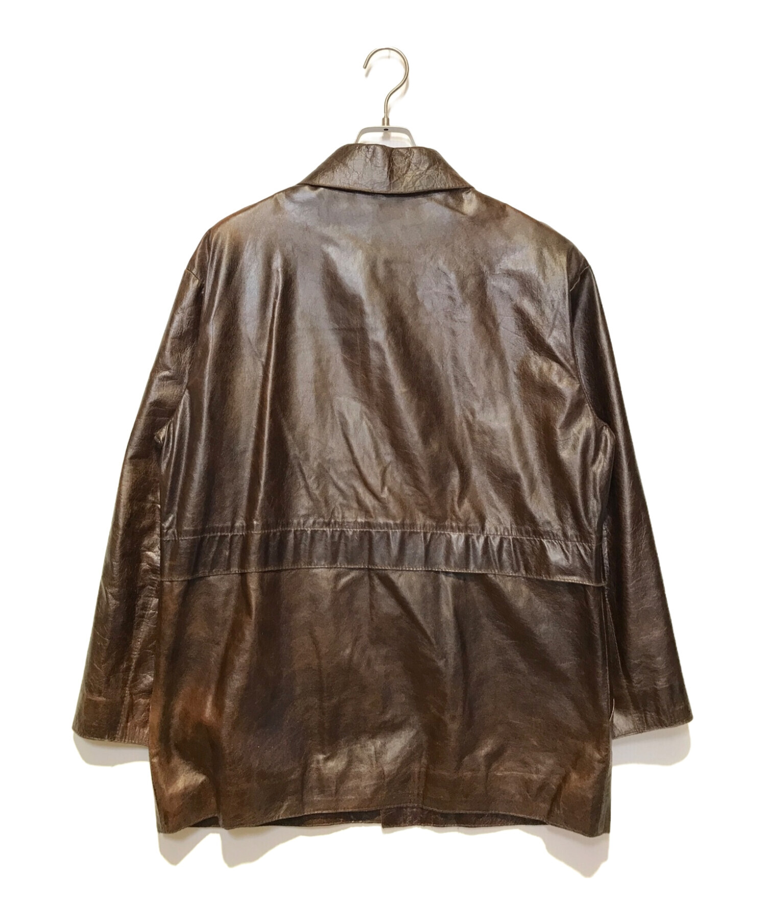 中古・古着通販】genten (ゲンテン) レザーカバーオールジャケット 