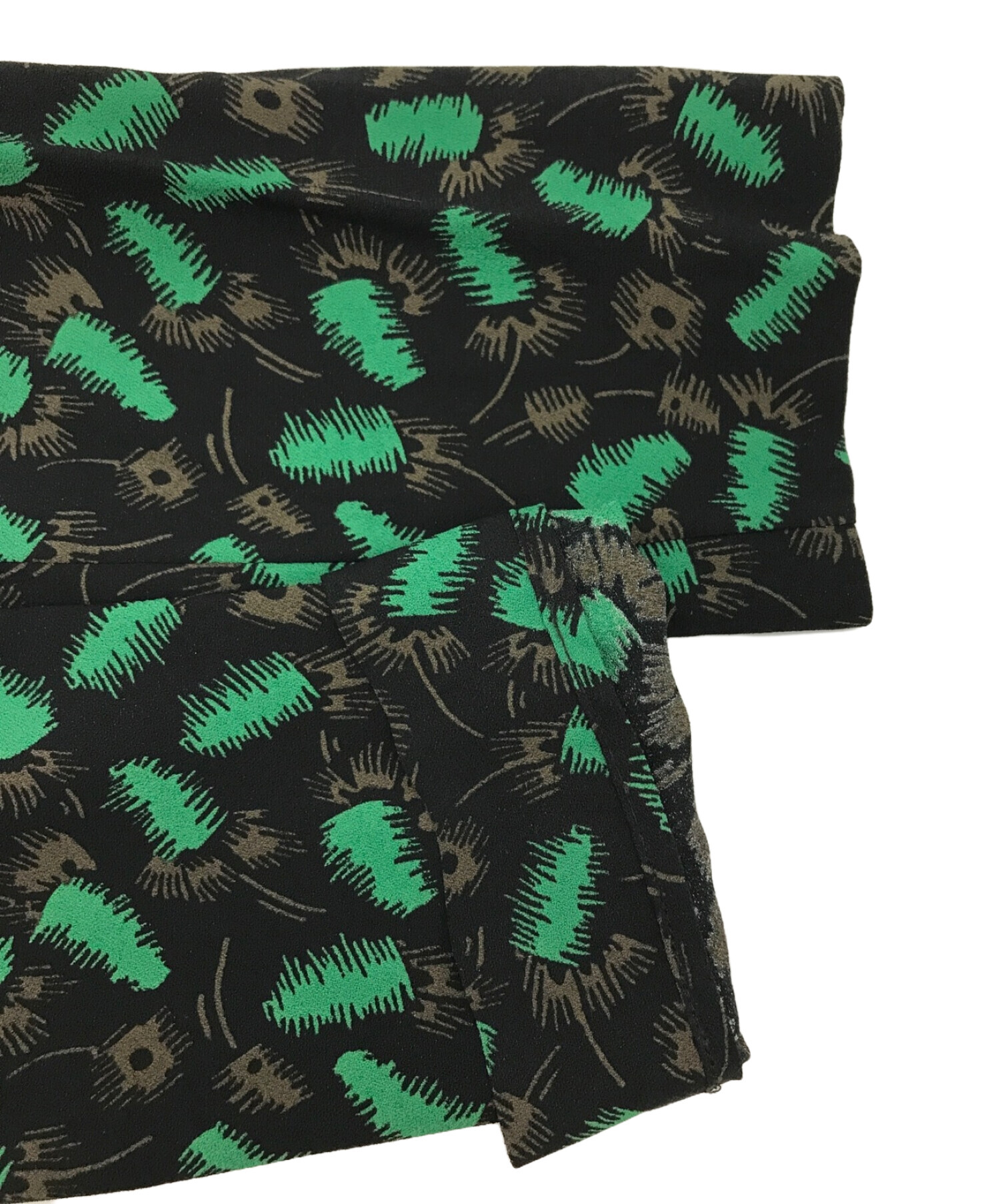 中古・古着通販】MARNI (マルニ) 総柄ワンピース ブラック×グリーン 