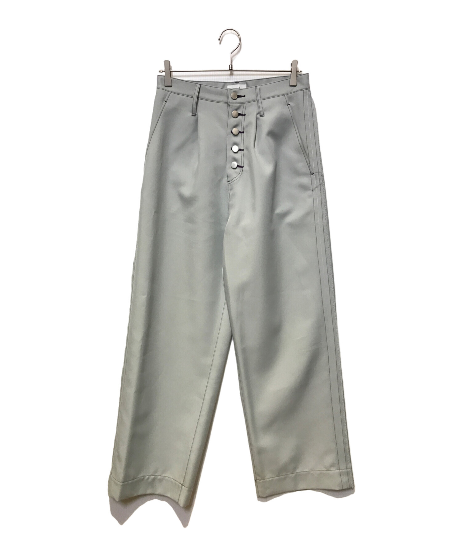 中古・古着通販】loile (ロワル) ステッチパンツ ブルー サイズ:2 中古・古着通販】loile (ロワル) ステッチパンツ ブルー サイズ:2