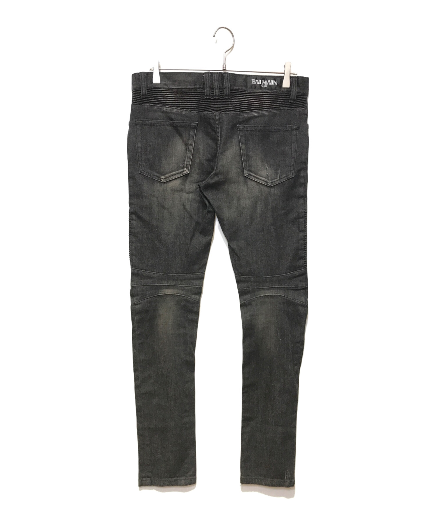 中古・古着通販】BALMAIN (バルマン) バイカーデニムパンツ ブラック  