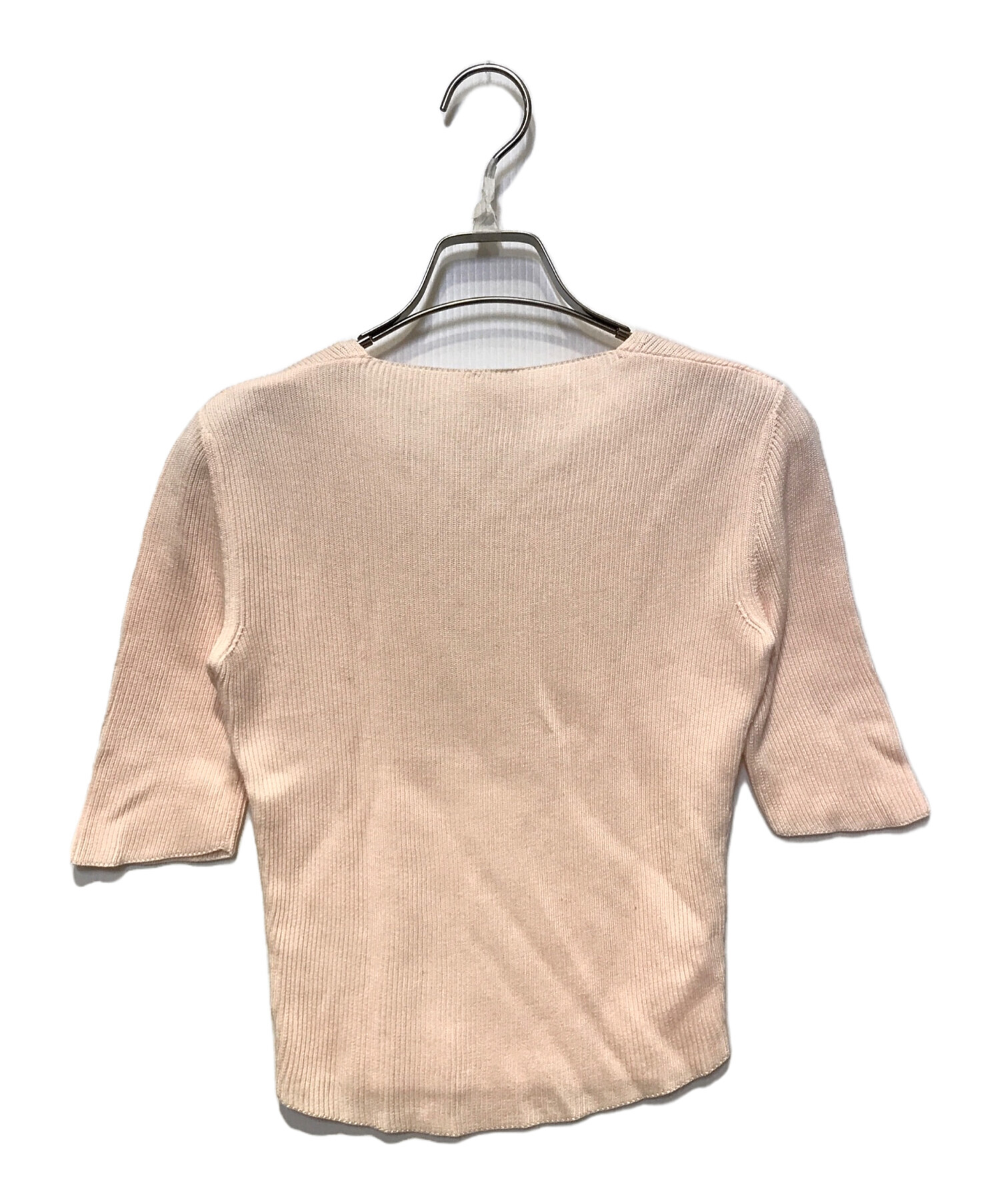 中古・古着通販】CHANEL (シャネル) 半袖リブカットソー ピンク サイズ 
