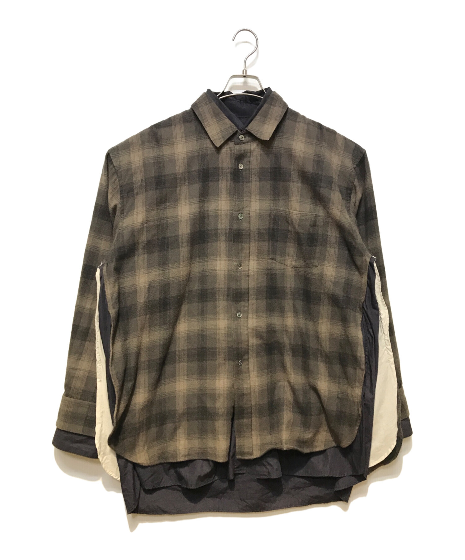 stein Oversized Layered Flannel Shirt S シャツ