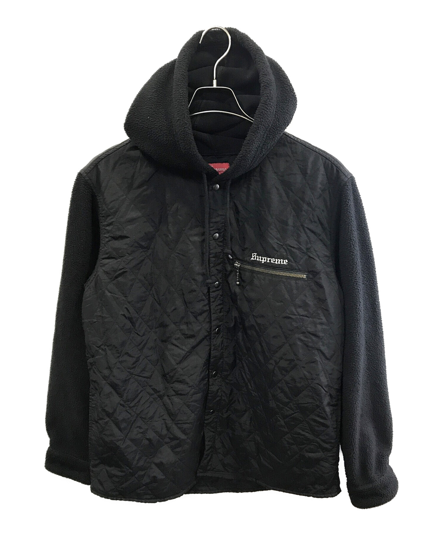 Supreme (シュプリーム) 袖フリースキルティングジャケット ブラック サイズ:M