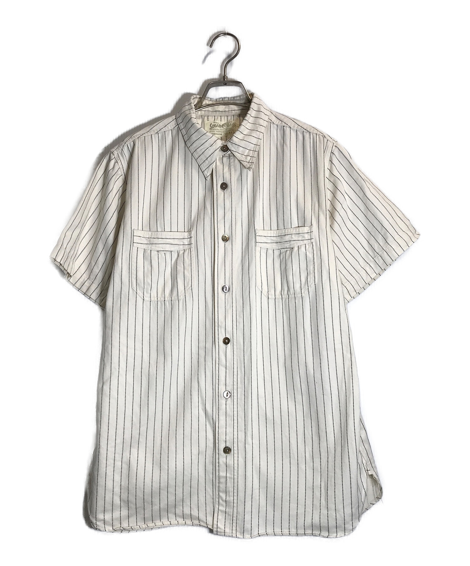 SUGAR CANE (シュガーケーン) ホワイト ウォバッシュ ストライプ ワークシャツ アイボリー サイズ:M