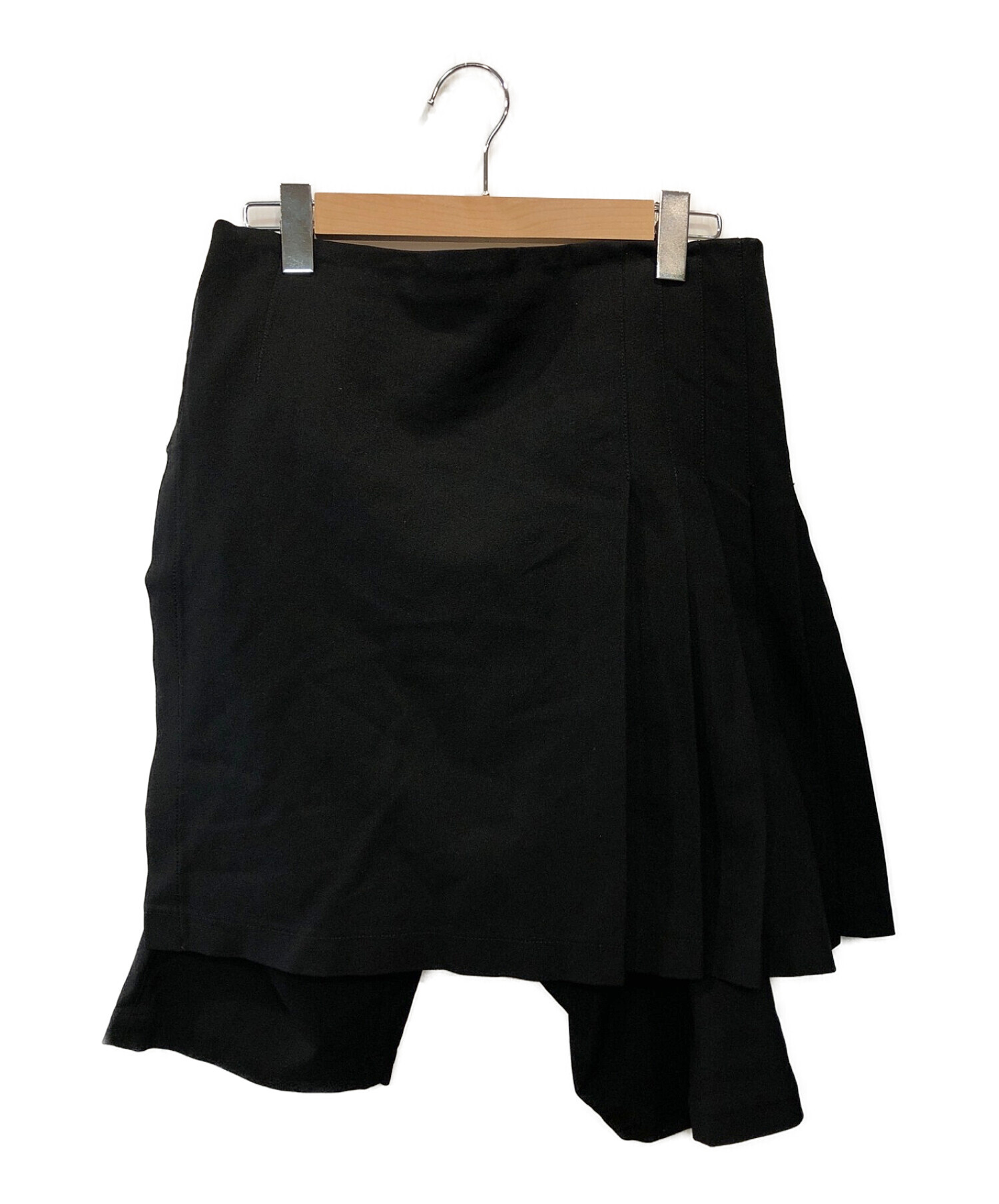 BLACK COMME des GARCONS (ブラックコムデギャルソン) スカート付き製品染ハーフパンツ ブラック サイズ:L