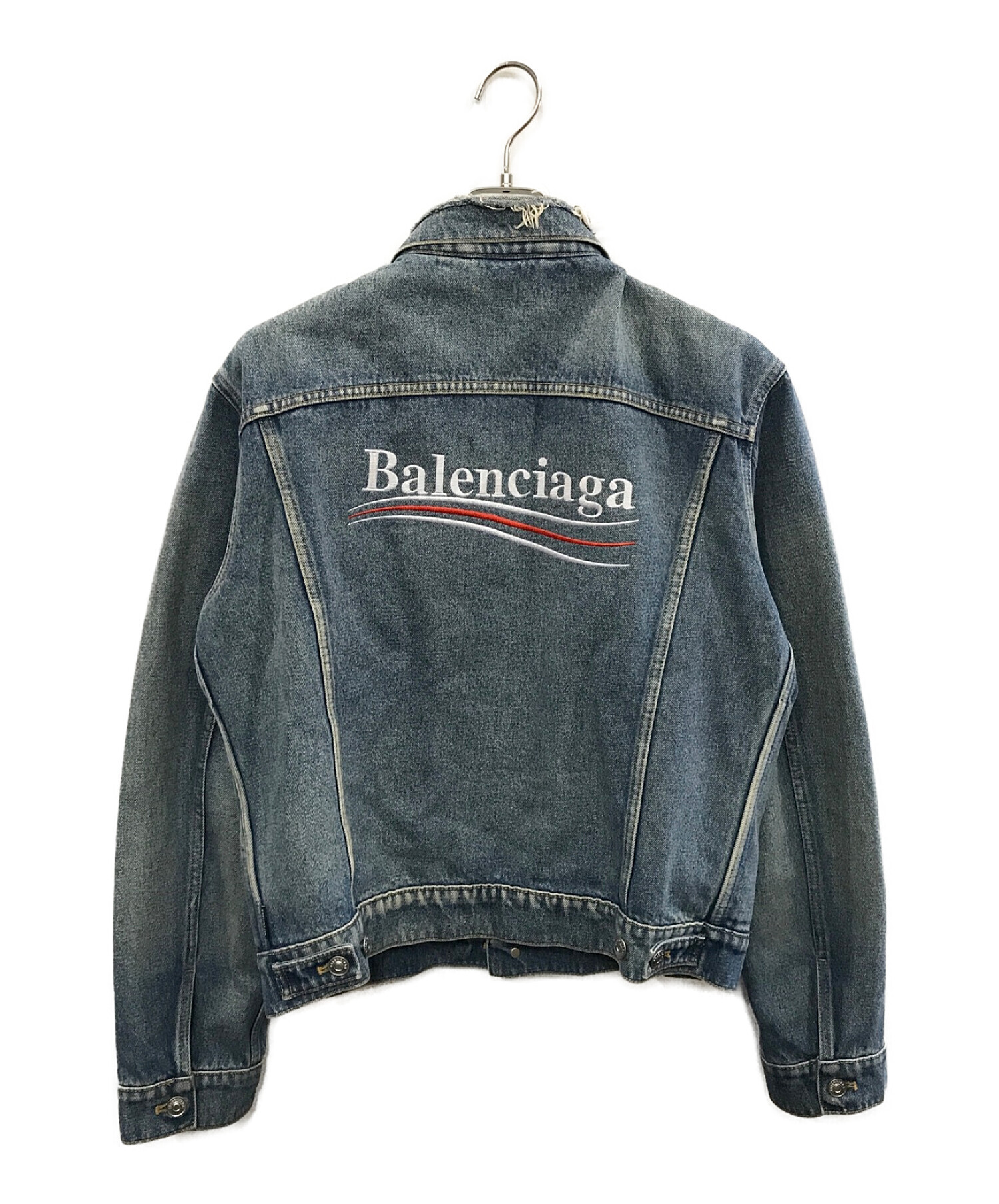 BALENCIAGA (バレンシアガ) Denim Embroidered Jacket ブルー サイズ:48