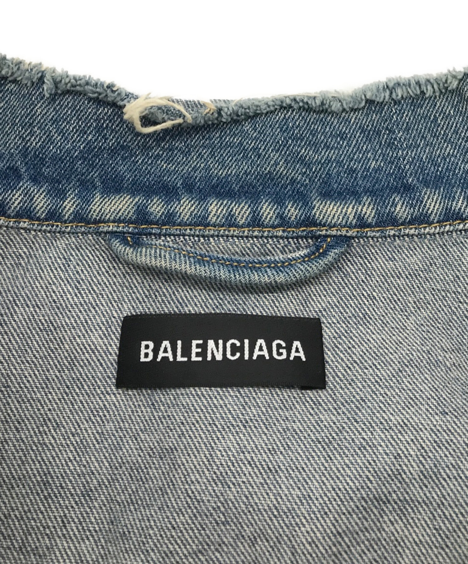 BALENCIAGA (バレンシアガ) Denim Embroidered Jacket ブルー サイズ:48