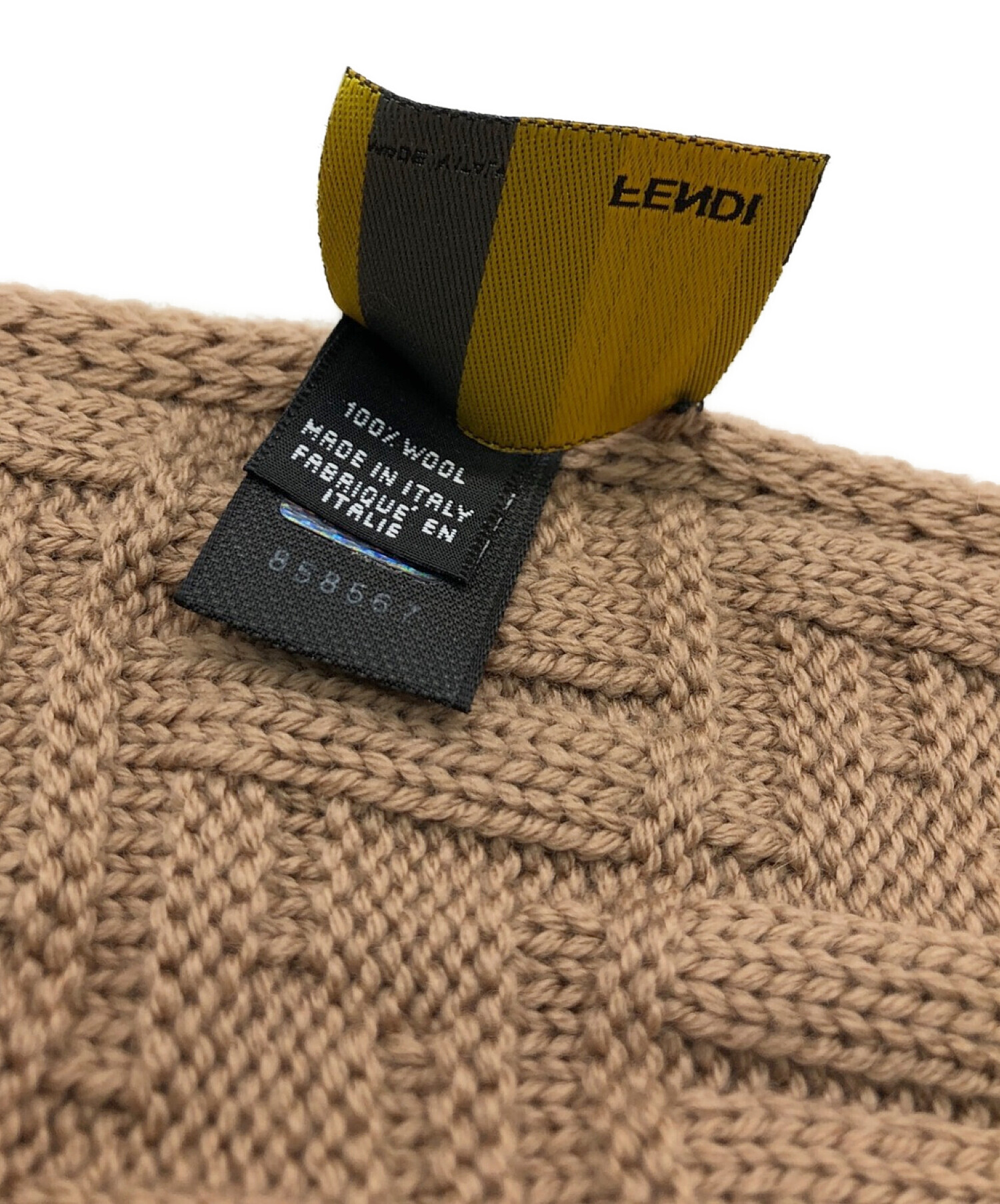 中古・古着通販】FENDI (フェンディ) ズッカ柄エンボスニットマフラー