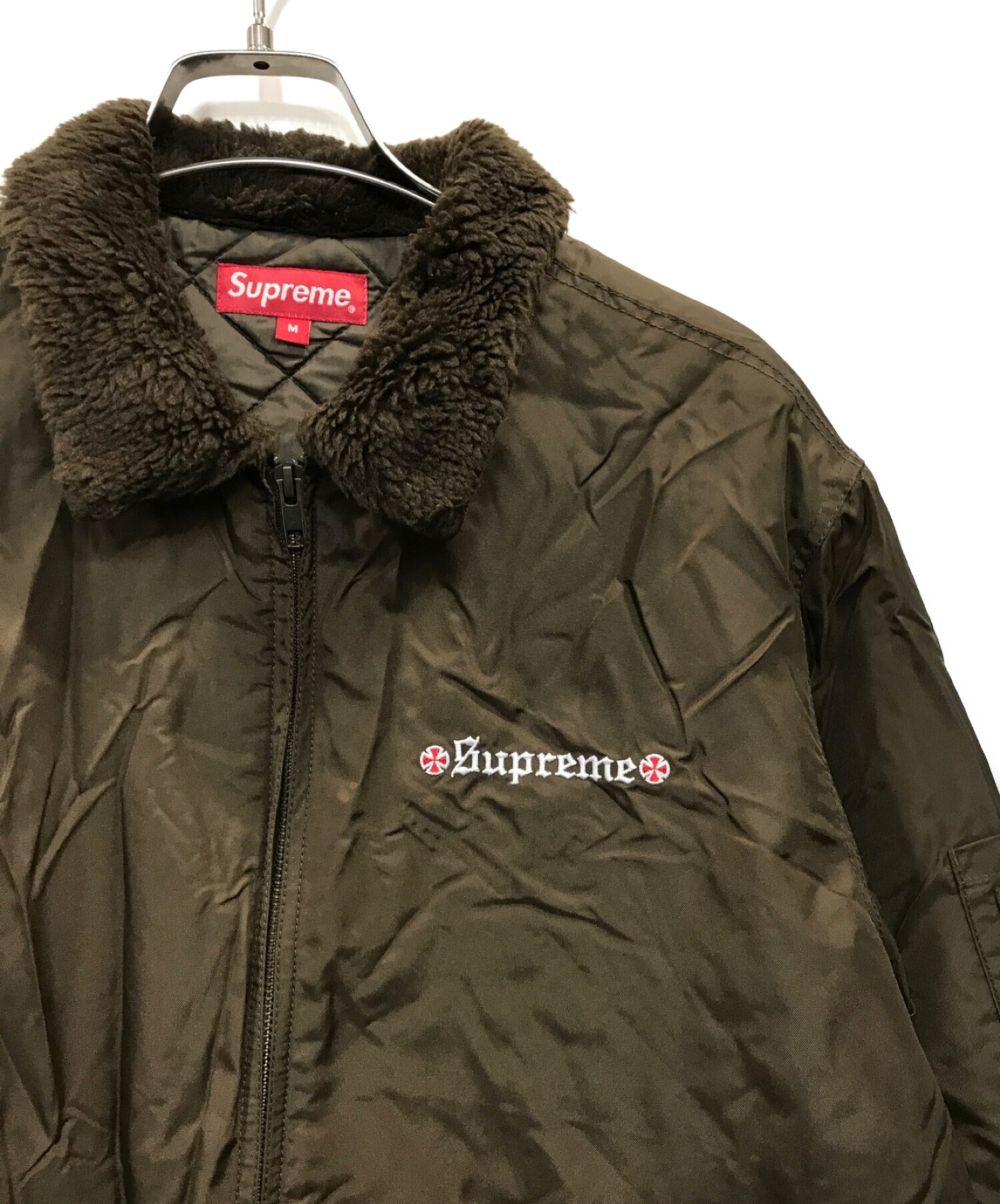 Supreme × INDEPENDENT (シュプリーム × インデペンデント) Fur Collar Bomber Jacket ブラウン  サイズ:M