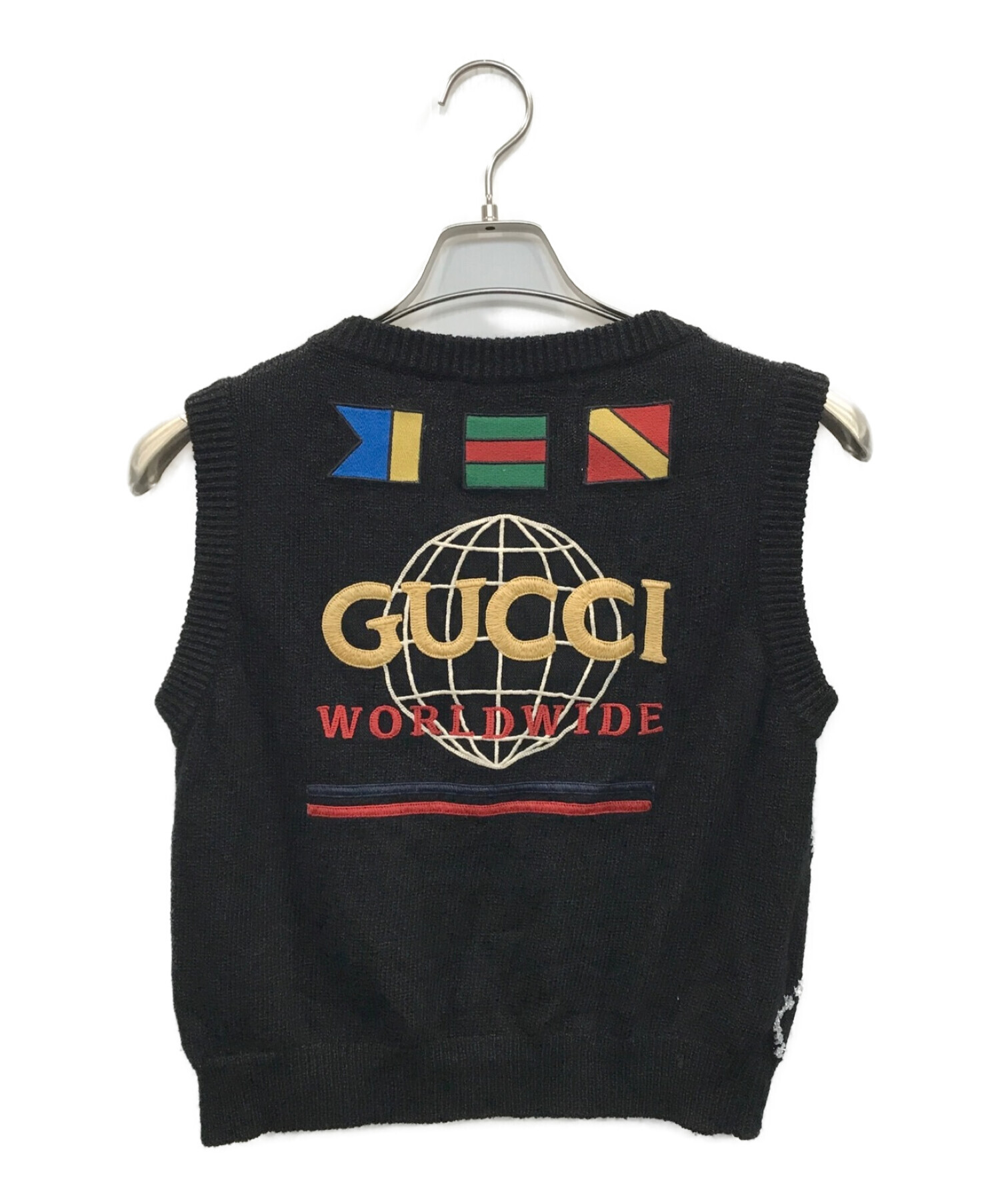 中古・古着通販】GUCCI (グッチ) スパンコールフラワーロゴニット 