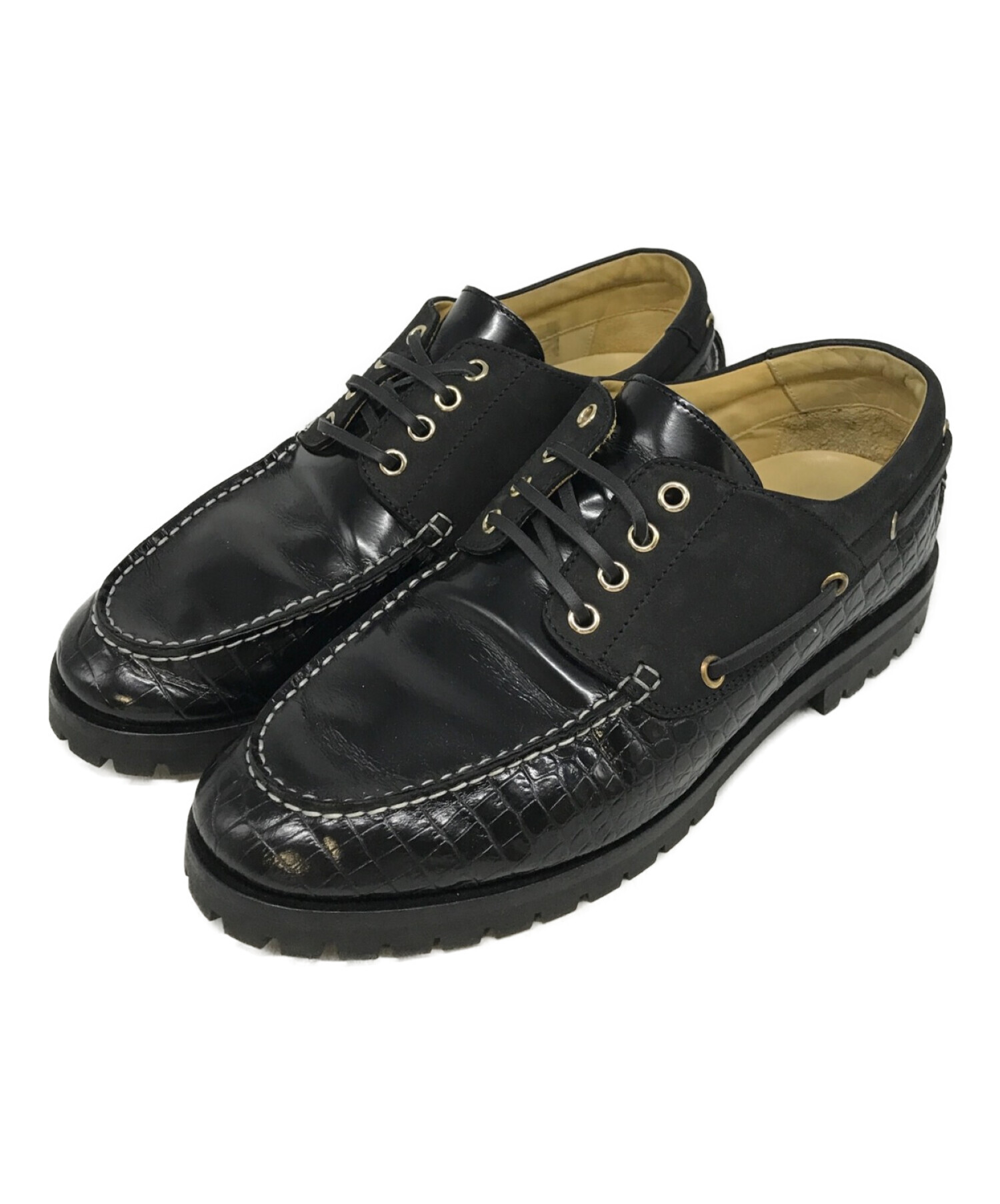 中古・古着通販】PAUL SMITH (ポールスミス) デッキシューズ ブラック 