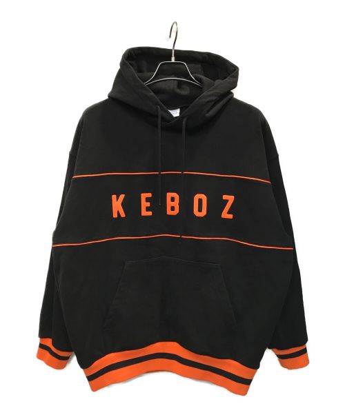 【中古・古着通販】KEBOZ (ケボズ) パーカー ブラック×オレンジ 