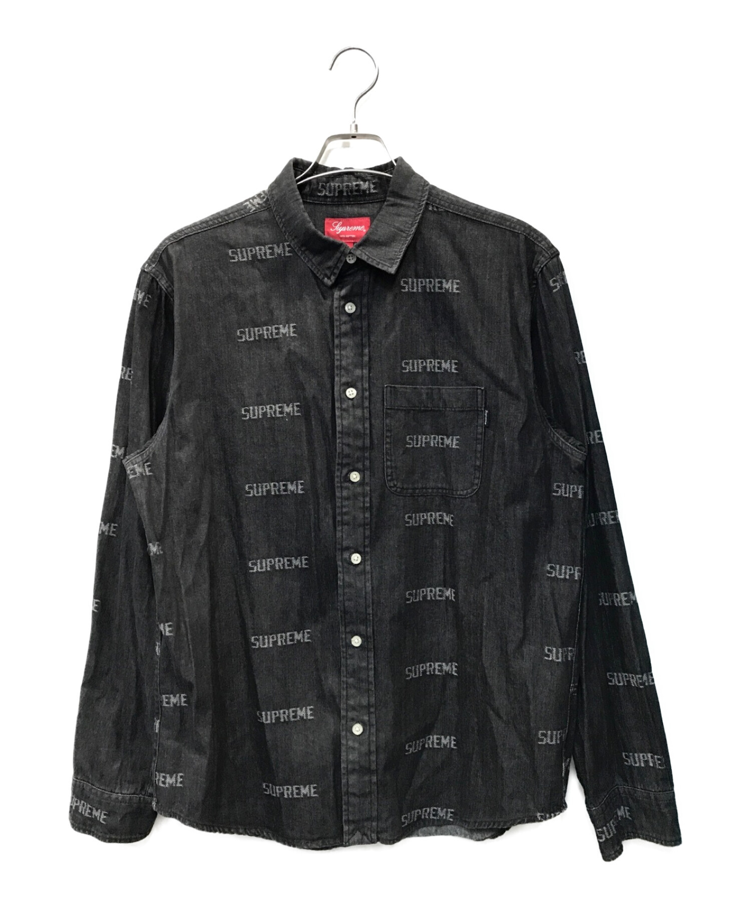 Supreme Denim Shirt Black Stripe Mサイズ