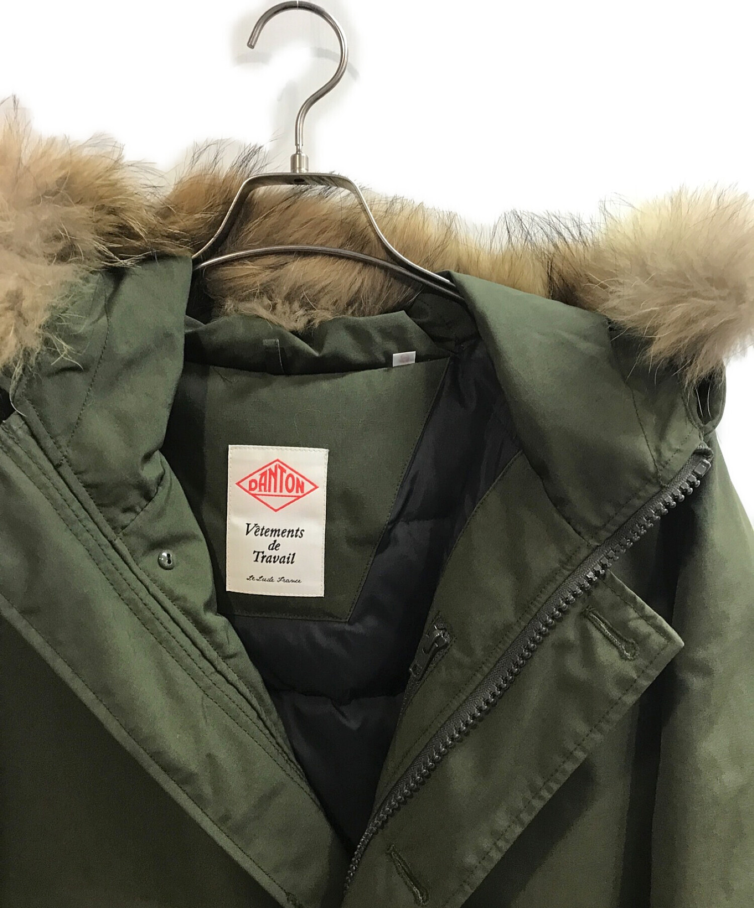 中古・古着通販】DANTON (ダントン) ファー付ダウンコート カーキ 