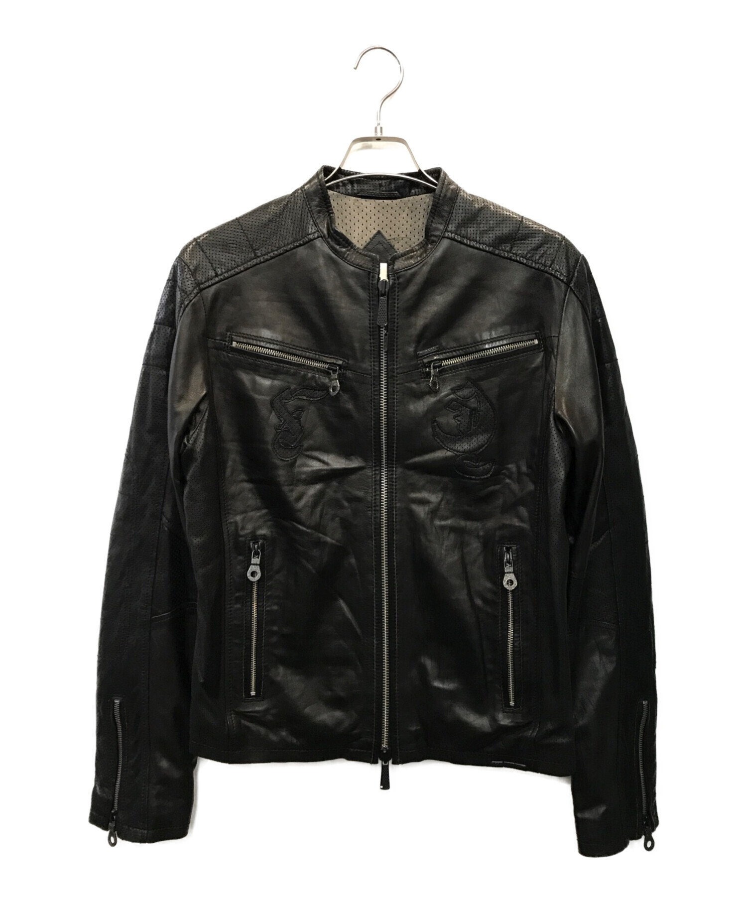 中古・古着通販】DIESEL (ディーゼル) レザーシングルライダース 