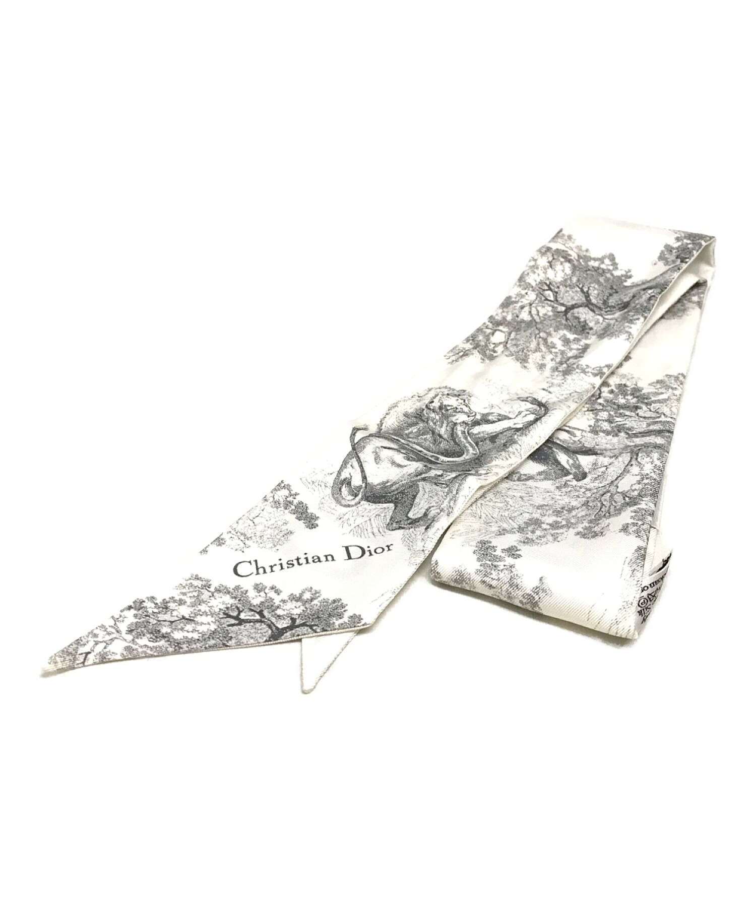 Christian Dior (クリスチャン ディオール) ミッツァアニマル柄スカーフ グレー