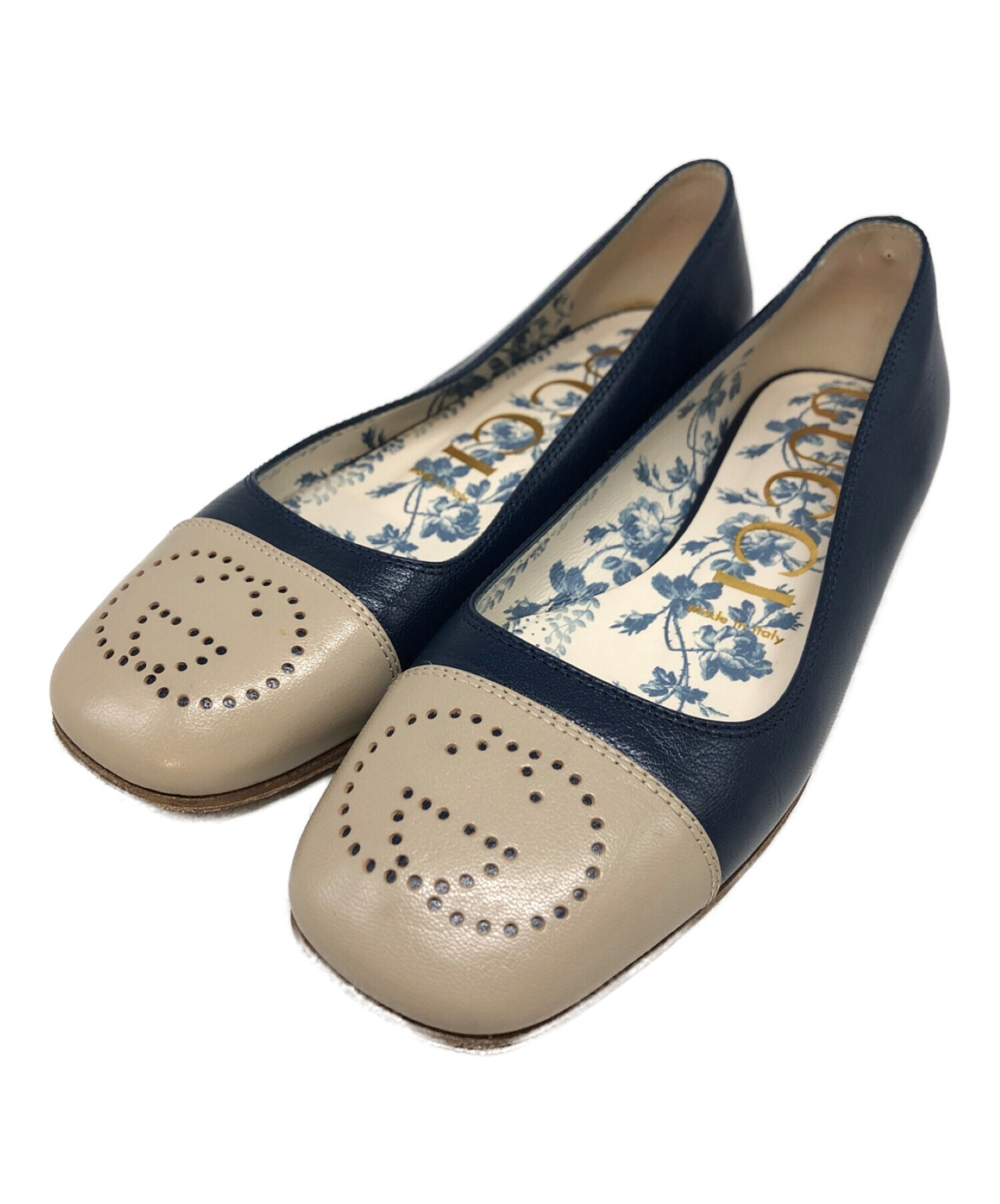 中古・古着通販】GUCCI (グッチ) パンチングロゴバレエシューズ 
