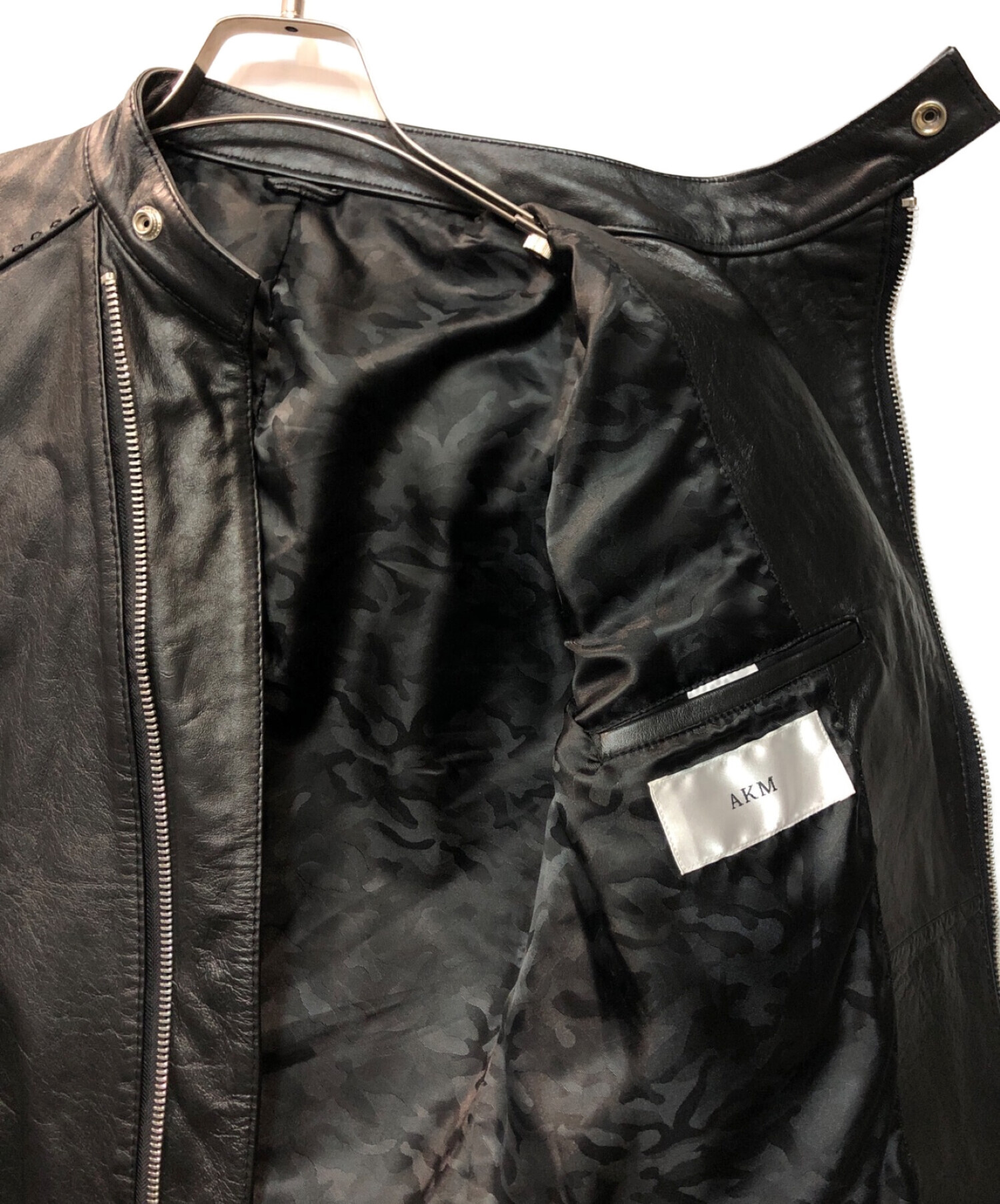 AKM (エーケーエム) ホースレザーライダースジャケット ブラック サイズ:M