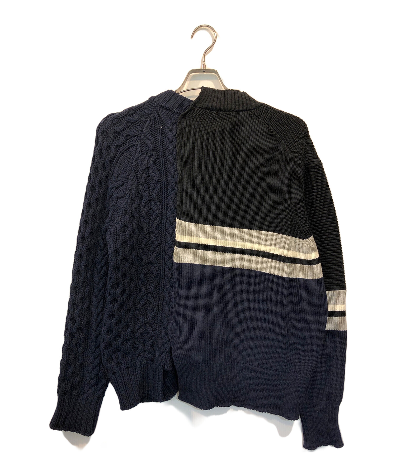 中古・古着通販】sacai (サカイ) ドッキングニットカーディガン 