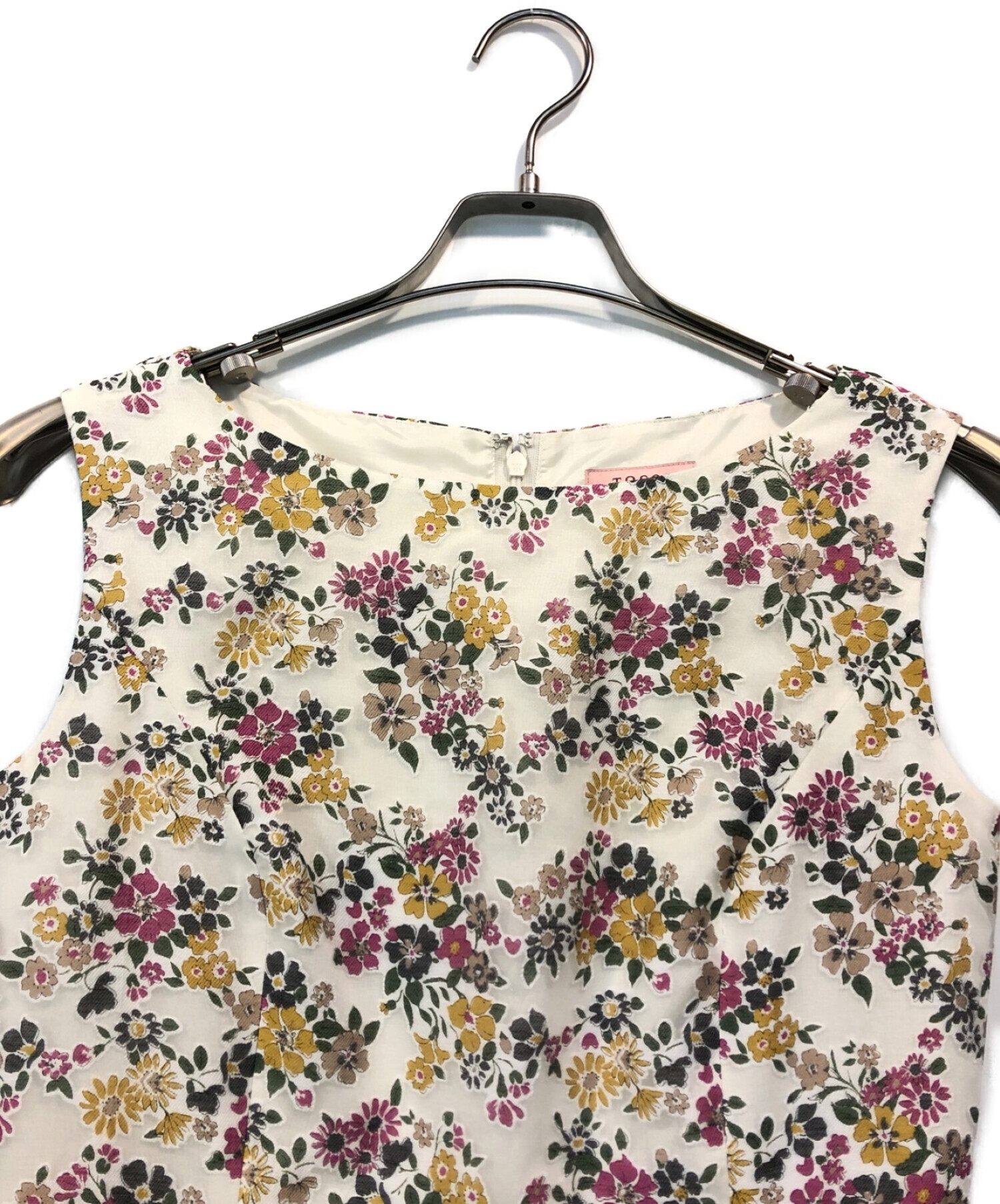 中古・古着通販】TOCCA (トッカ) 花柄ノースリーブワンピース ホワイト  