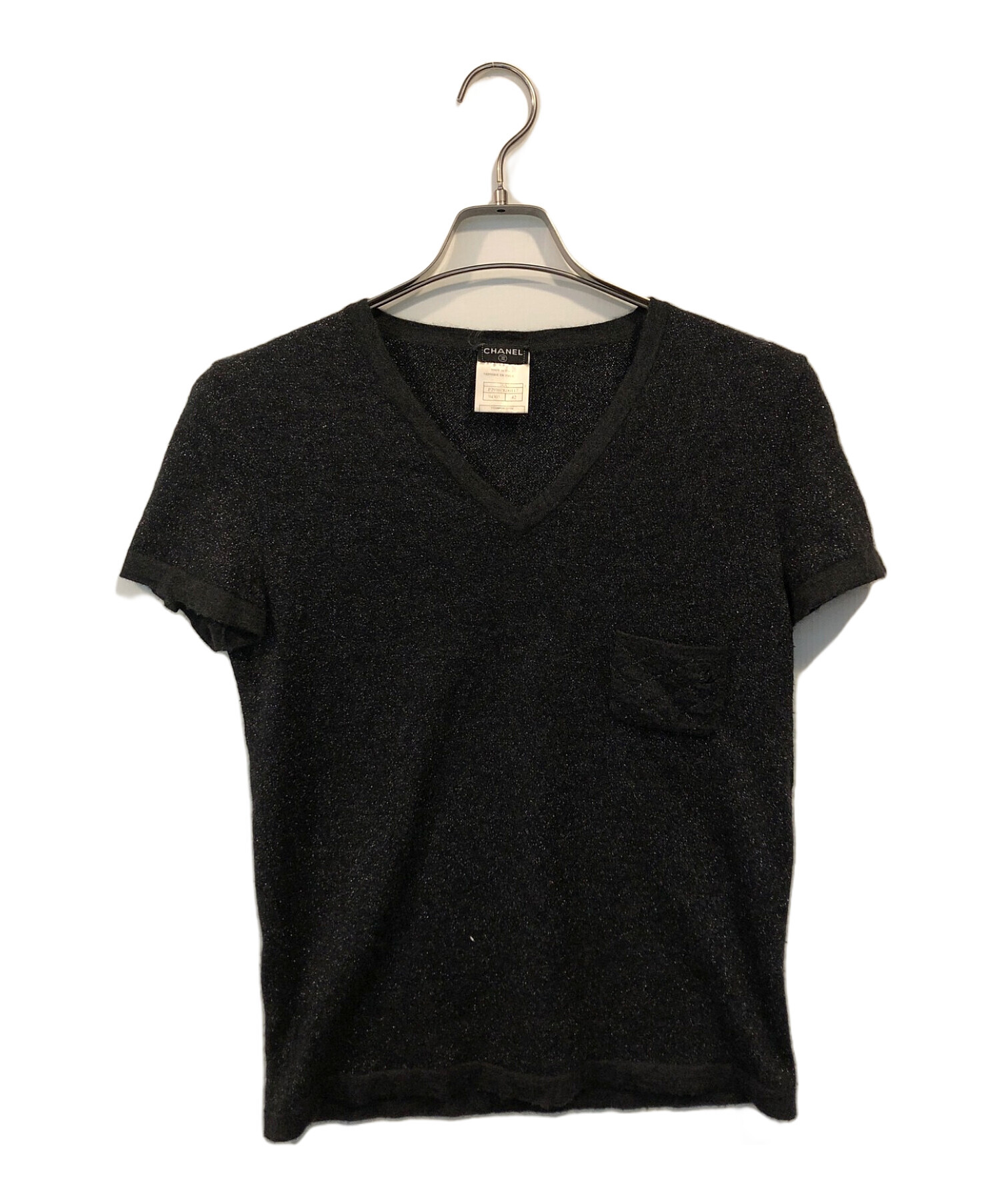 中古・古着通販】CHANEL (シャネル) 半袖カシミヤブレンドニット 