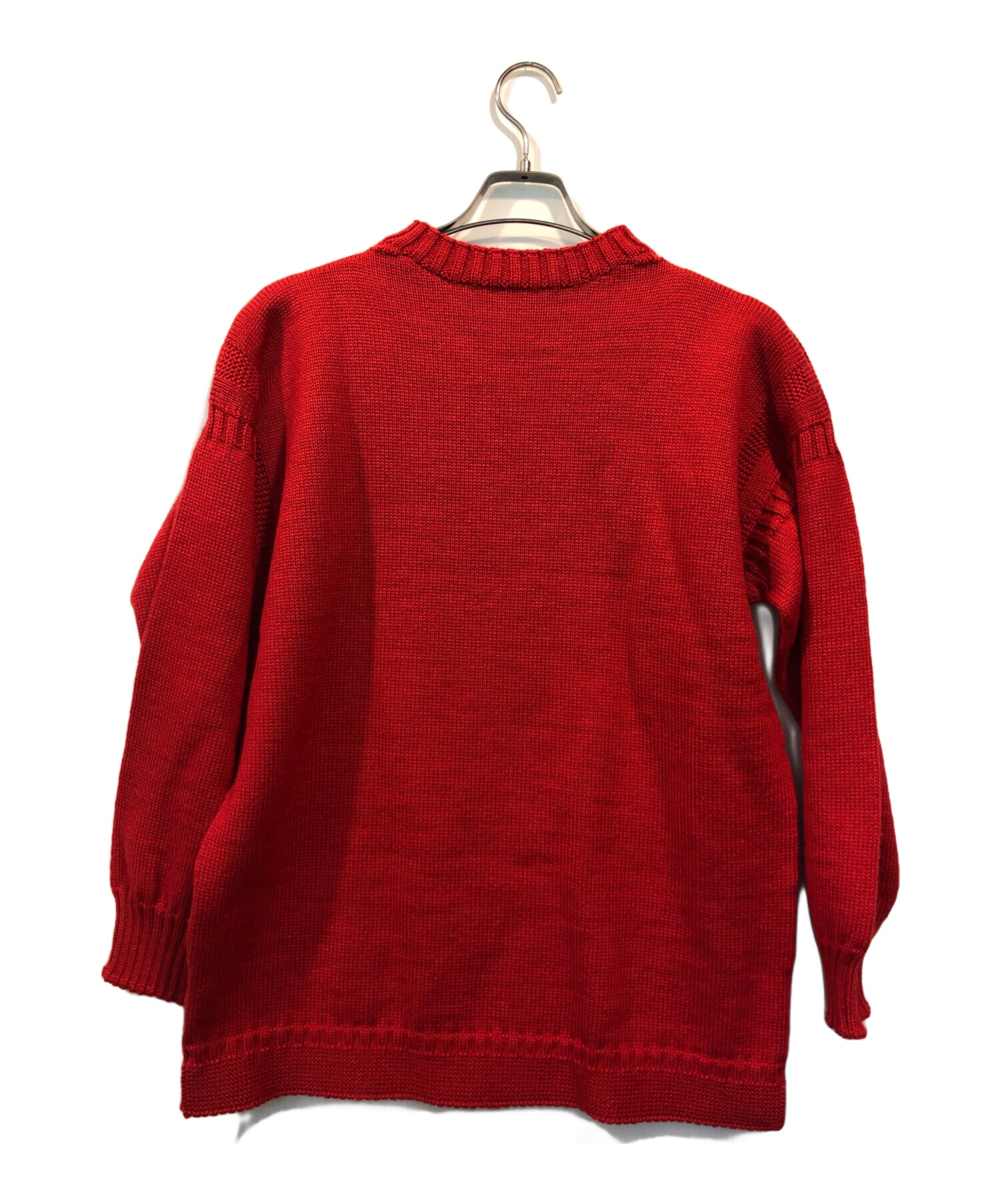 guernsey knit （ガンジーニット）えんじ色-偕楽園香炉獅子MA579
