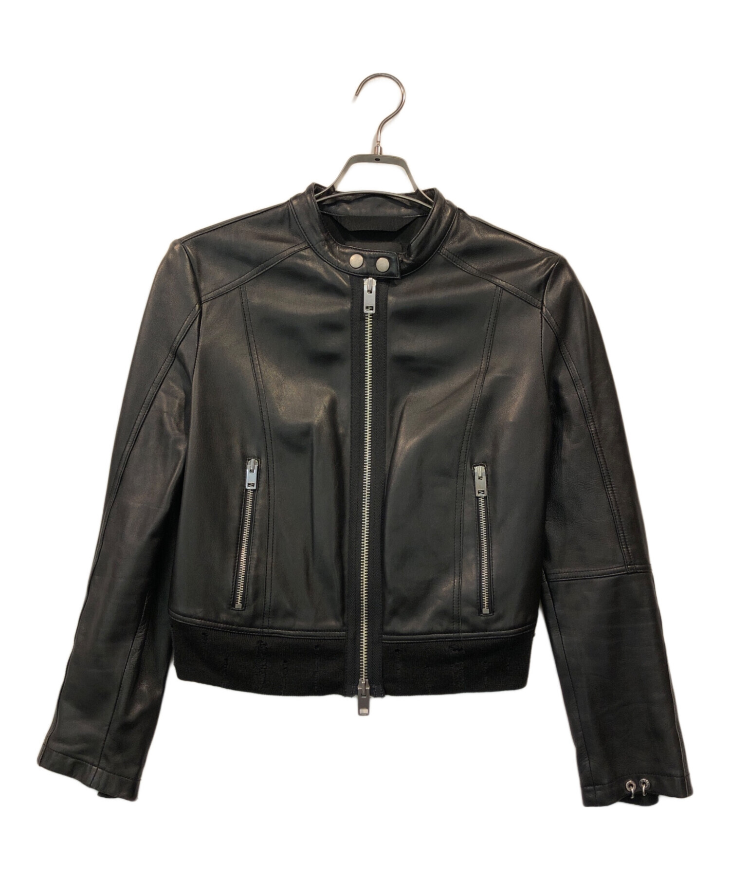 ハズブラ ディーゼル/DIESEL ロゴプレート ラムレザー ジャケット 中古・古着通販】DIESEL (ディーゼル) ラムレザージャケット