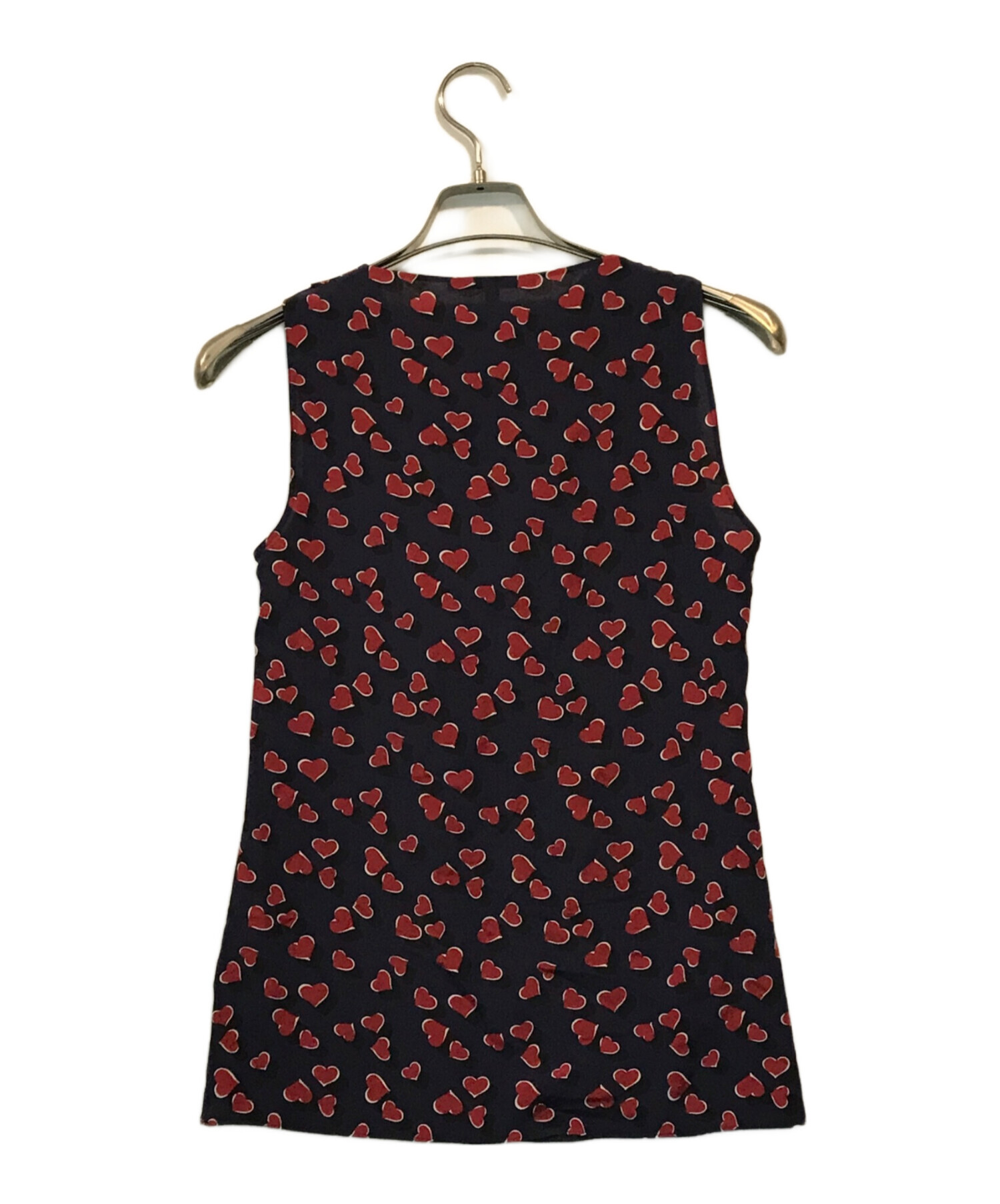 中古・古着通販】GUCCI (グッチ) ノースリーブシルクブラウス ネイビー 