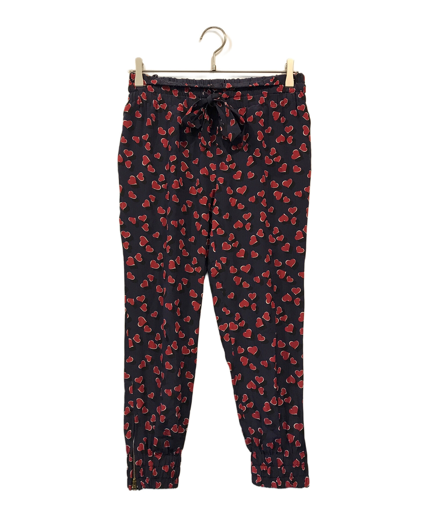 中古・古着通販】GUCCI (グッチ) ハート柄シルクパンツ ネイビー 